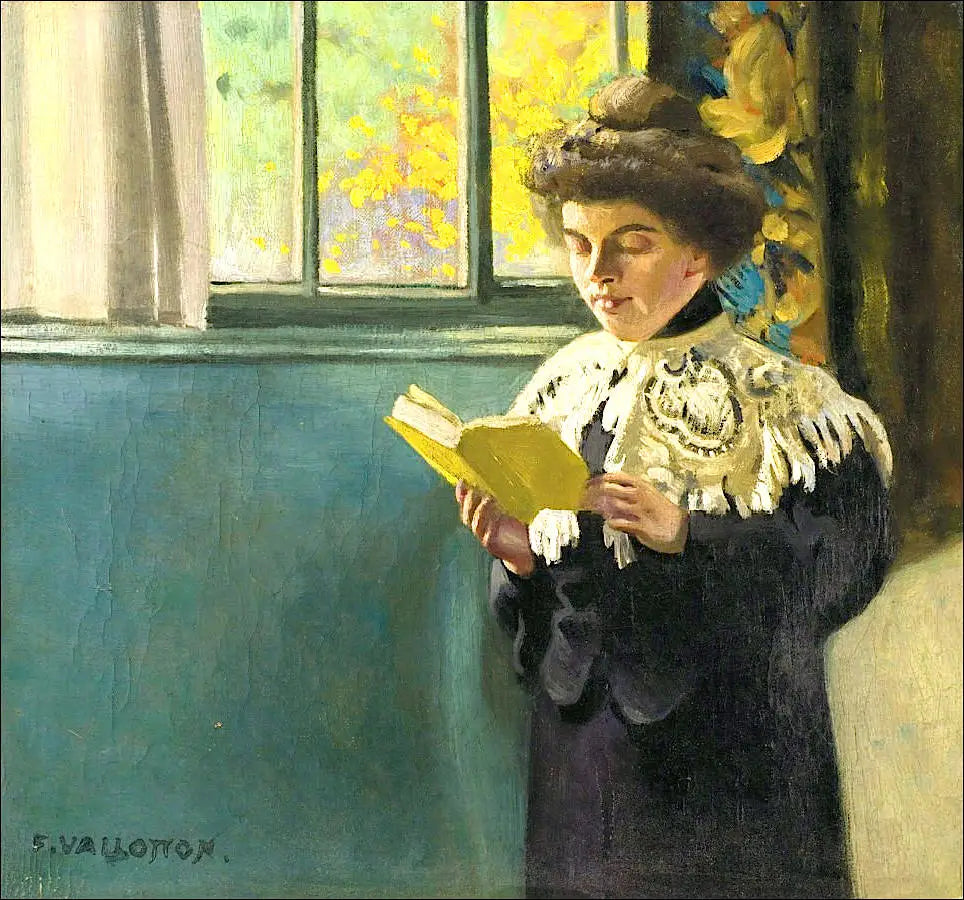 Femme lisant à la fenêtre - Félix Vallotton image 1 reproduction d’œuvre d’art à l’huile