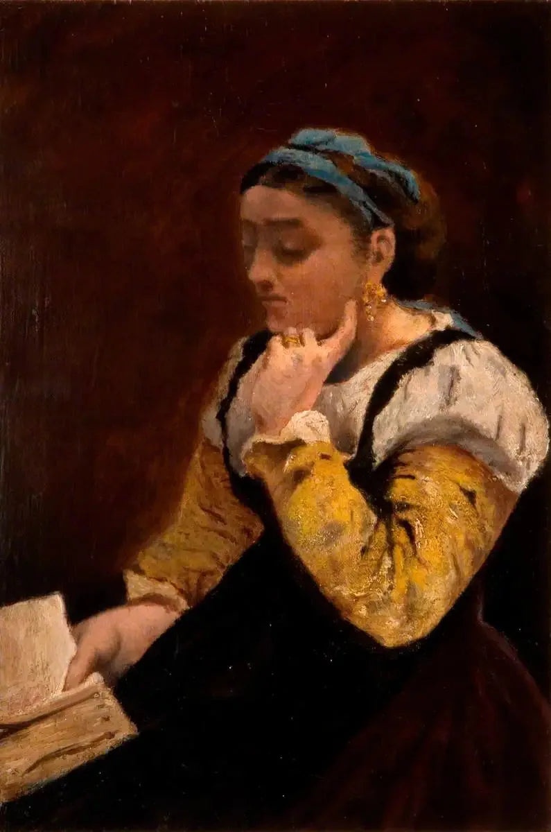 Femme lisant - Jean-Baptiste Camille Corot image 1 tableau peint à l’huile sur toile