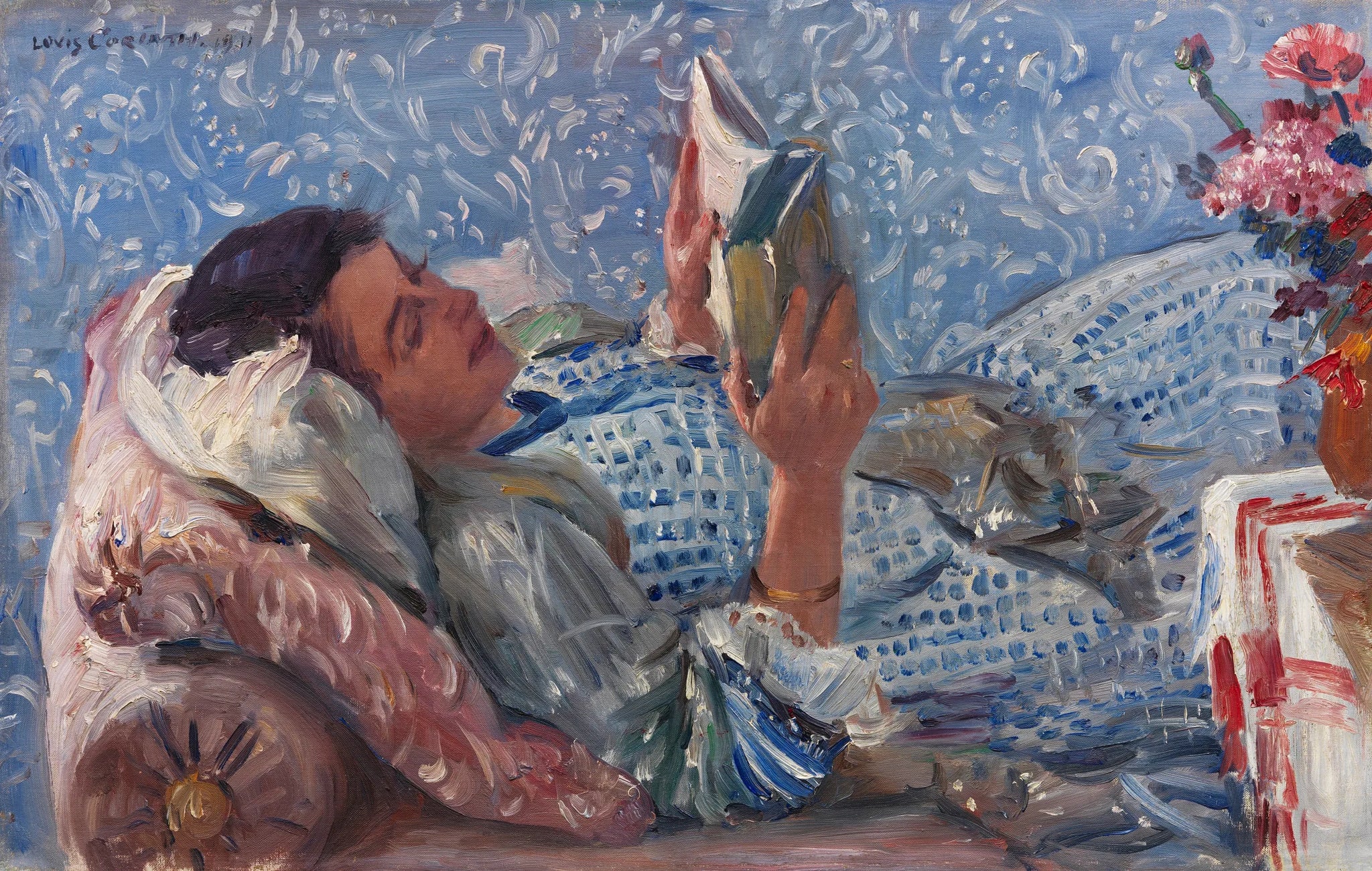 Femme lisant - Lovis Corinth image 1 reproduction artisanale de tableau