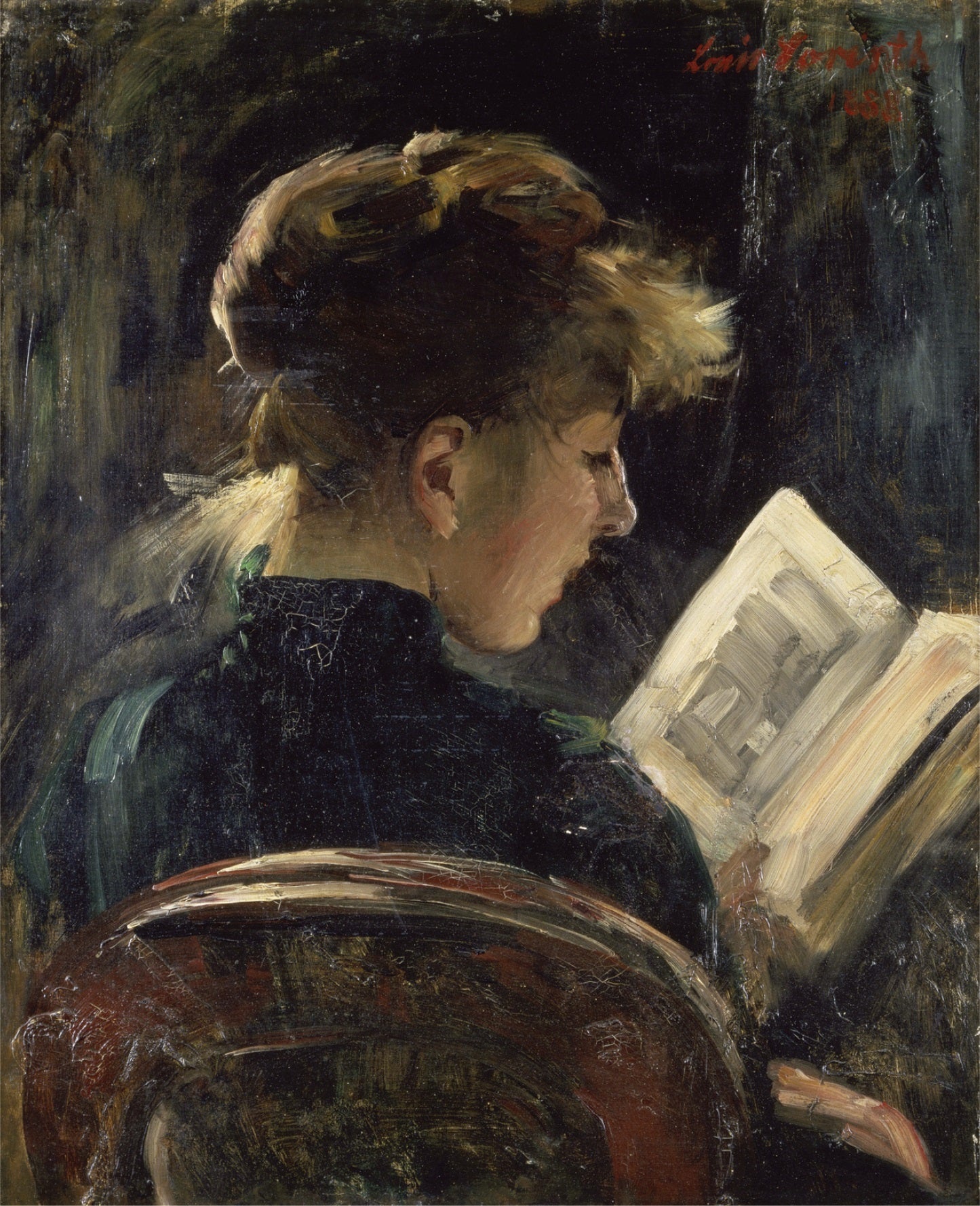 Femme lisant - Lovis Corinth image 1 copie peinte à la main à l’huile
