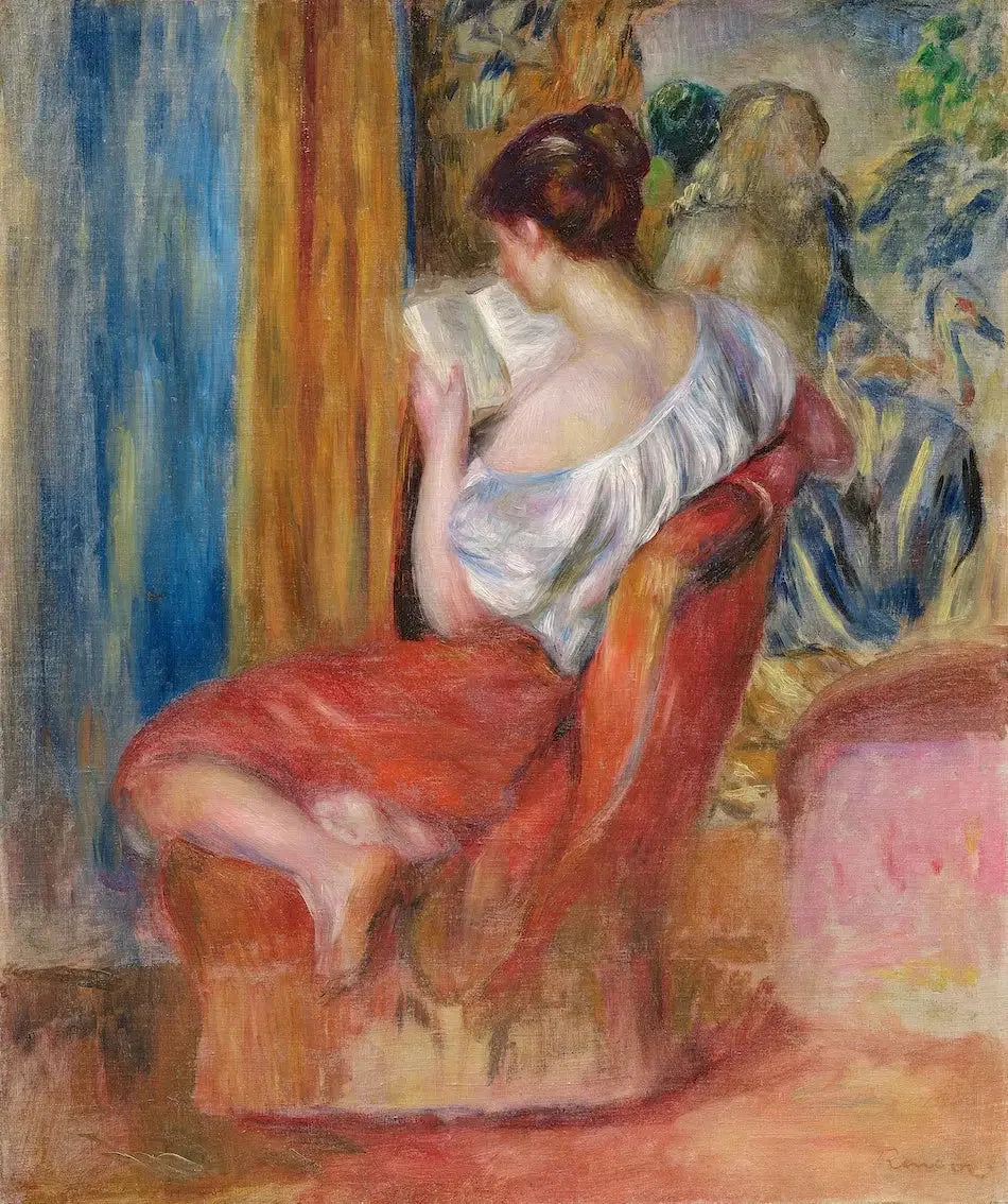 Femme lisant - Pierre-Auguste Renoir image 1 reproduction réalisée par Alpha Reproduction