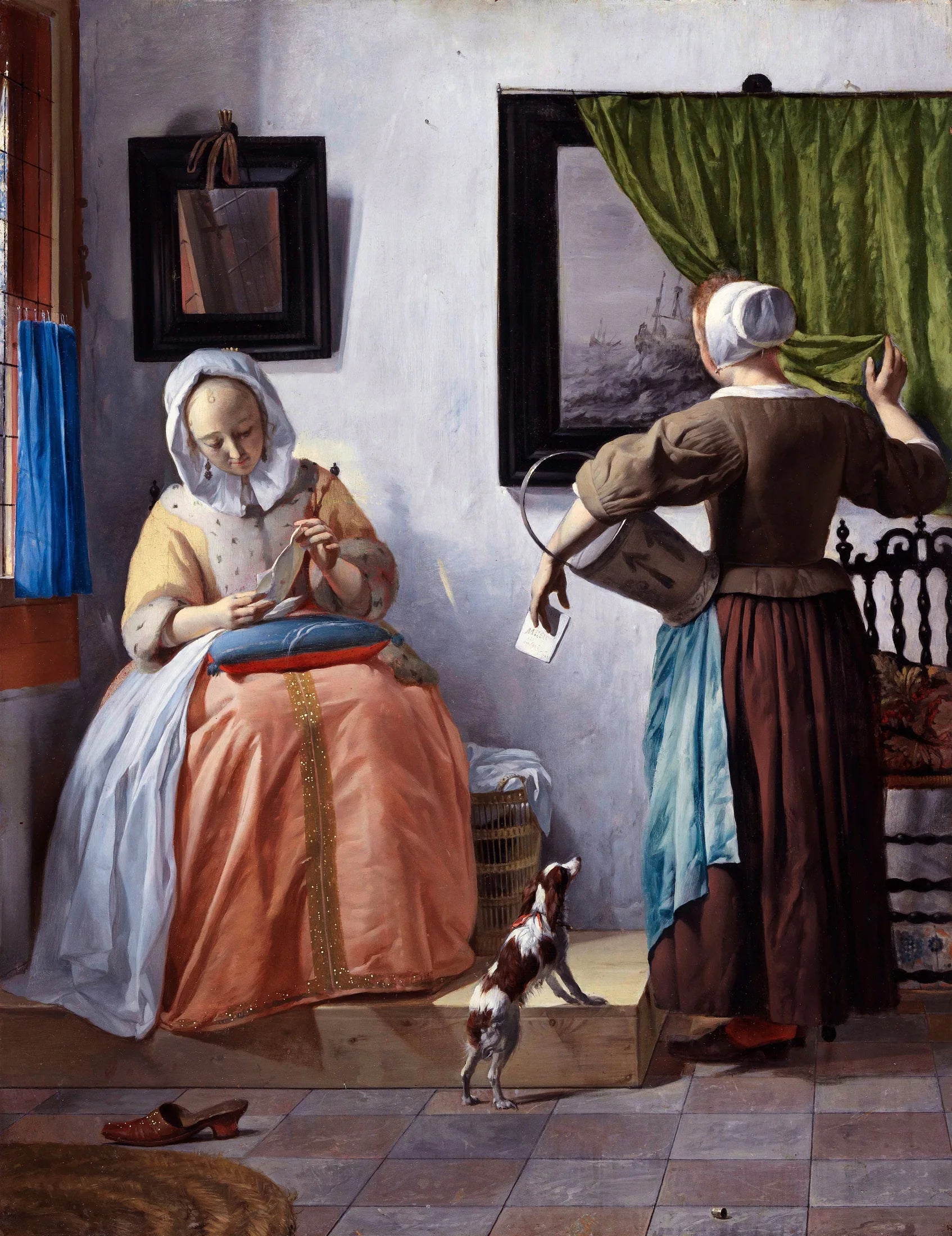 Femme lisant une lettre - Gabriel Metsu image 1 reproduction réalisée par Alpha Reproduction