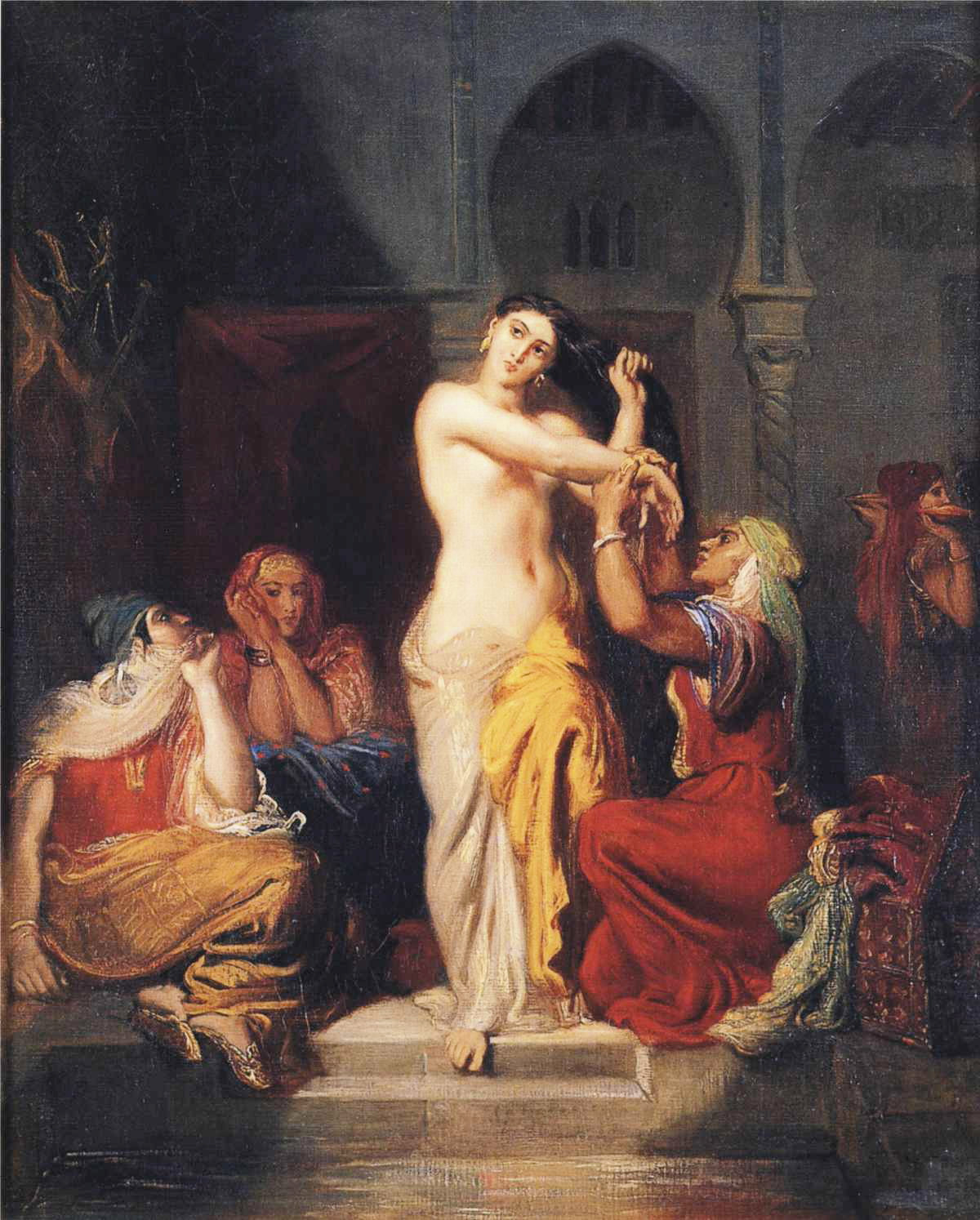 Femme mauresque sortant du bain - Théodore Chassériau image 1 copie de tableau peinte à la main
