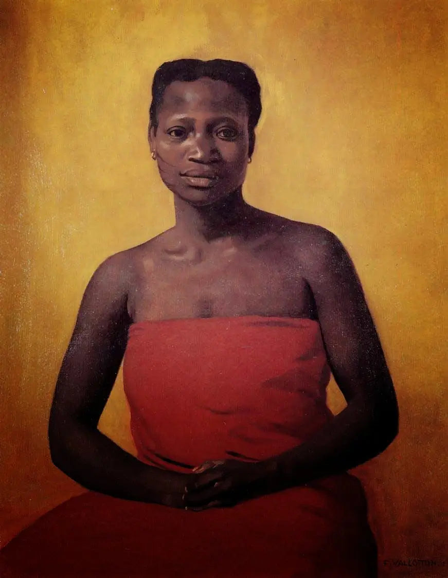Femme noire assise de face - Félix Vallotton image 1 reproduction artisanale de tableau