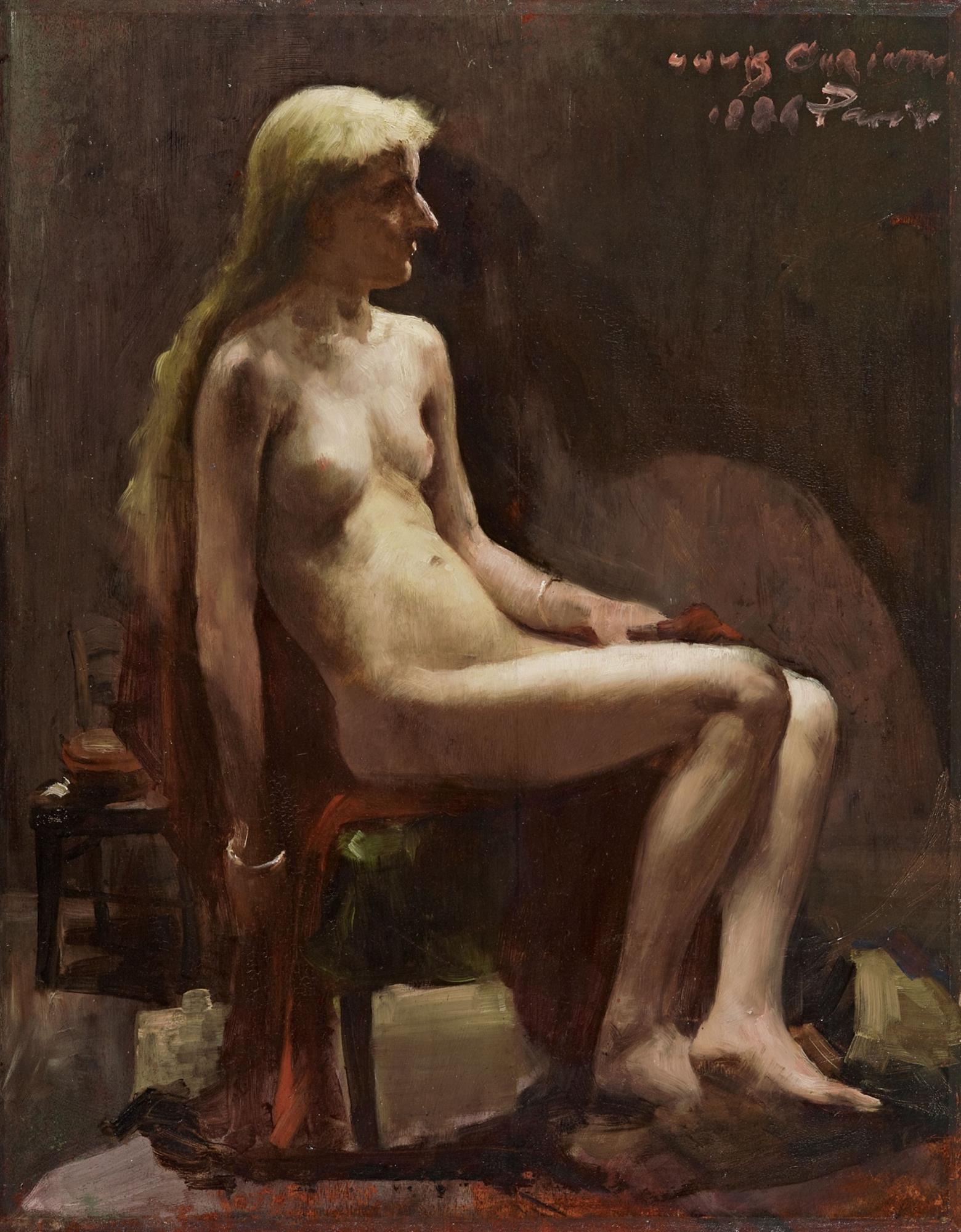 femme nue assise - Lovis Corinth image 1 tableau peint à l’huile sur toile