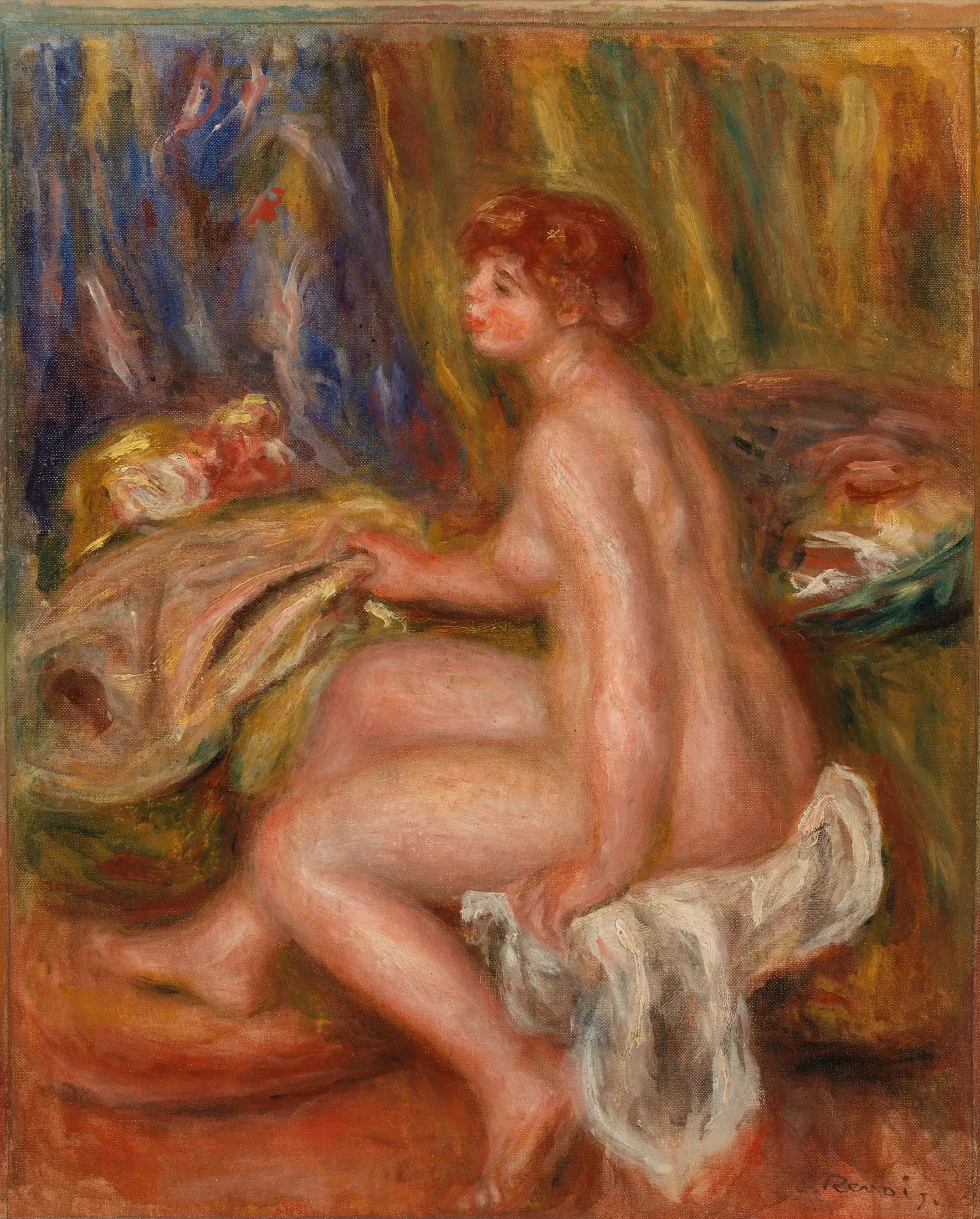 Femme nue assise, vue de profil - Pierre-Auguste Renoir image 1 tableau peint à l’huile sur toile