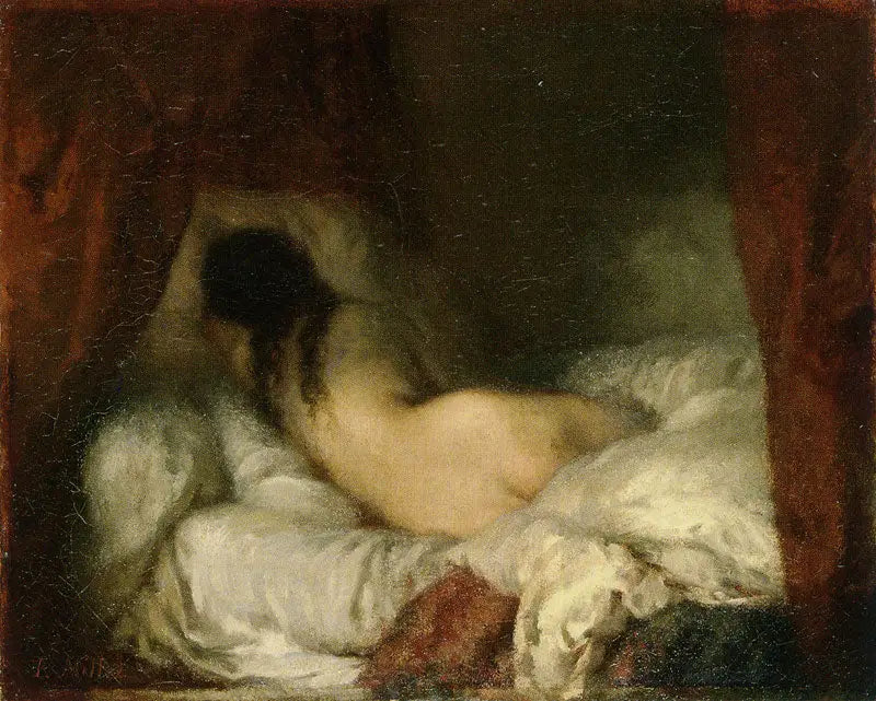 Femme nue couchée - Jean-François Millet image 1 reproduction de peinture à l’huile