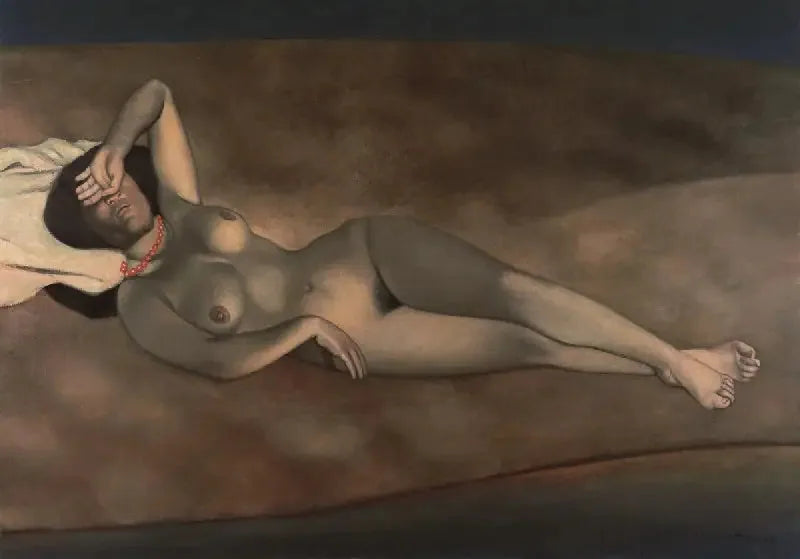 Femme nue couchée sur le sable - Félix Vallotton image 1 copie de tableau peinte à la main