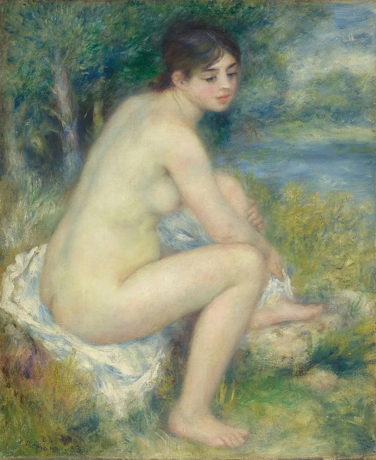 Femme nue dans un paysage - Pierre-Auguste Renoir image 1 tableau peint à l’huile sur toile