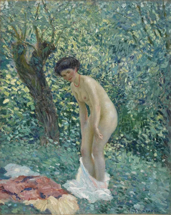 Femme nue dans un sous-bois - Frederick Carl Frieseke