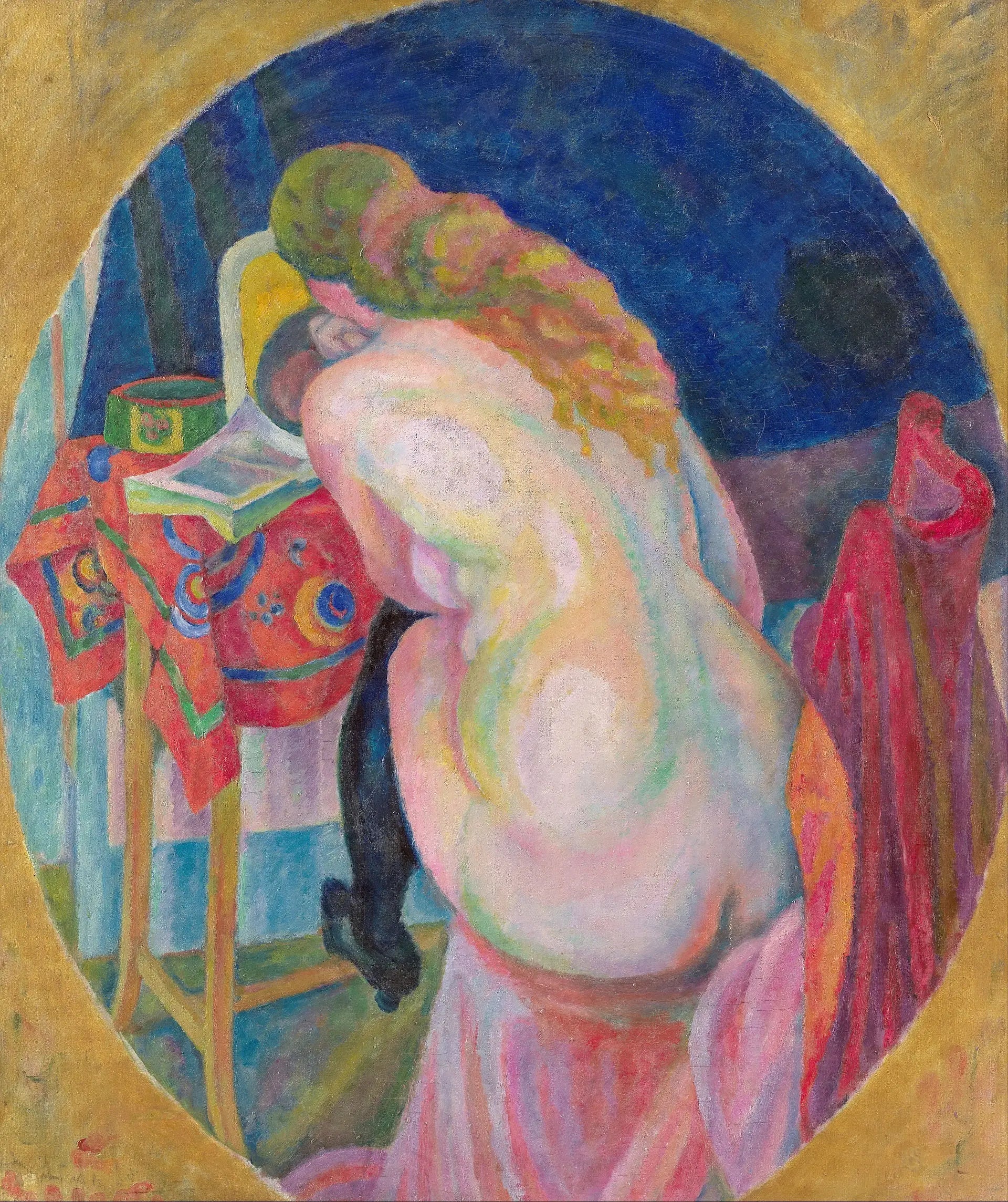 Femme nue lisant - Robert Delaunay image 1 reproduction d’œuvre d’art à l’huile