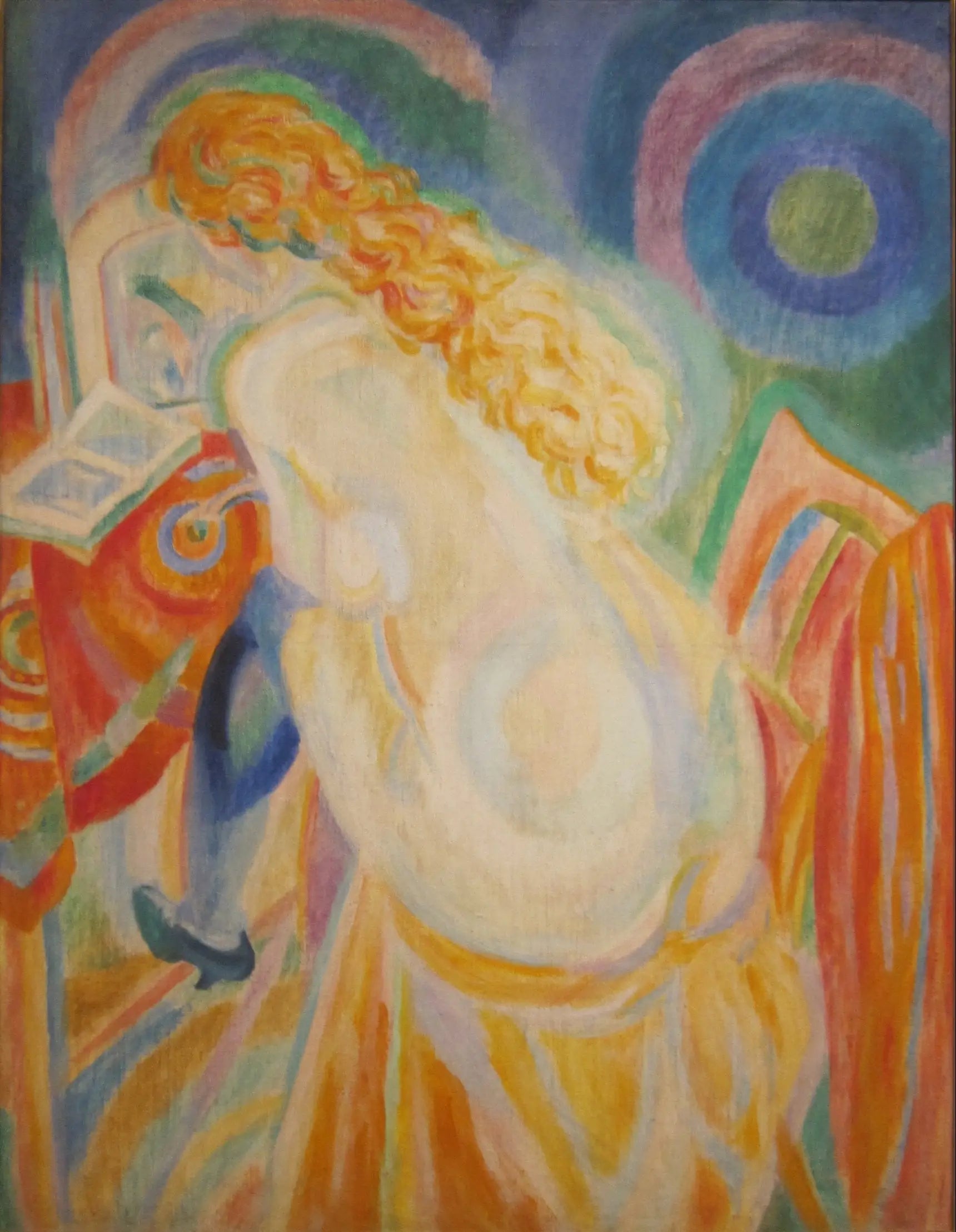 Femme nue lisant - Robert Delaunay image 1 copie peinte à la main à l’huile