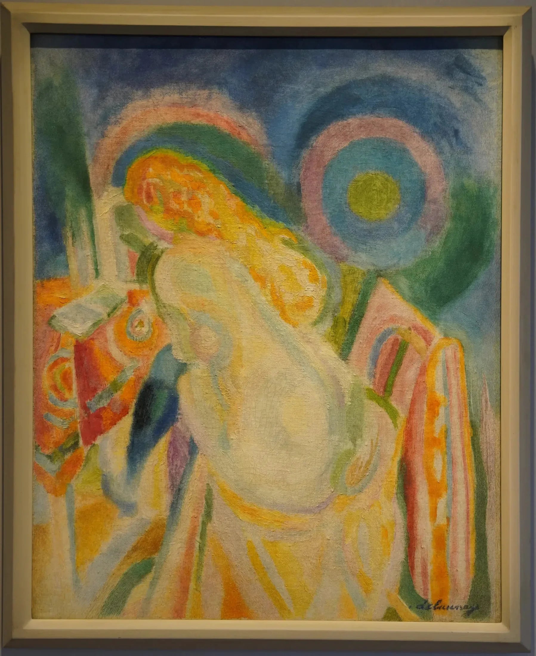 Femme nue lisant - Robert Delaunay image 1 reproduction de peinture à l’huile