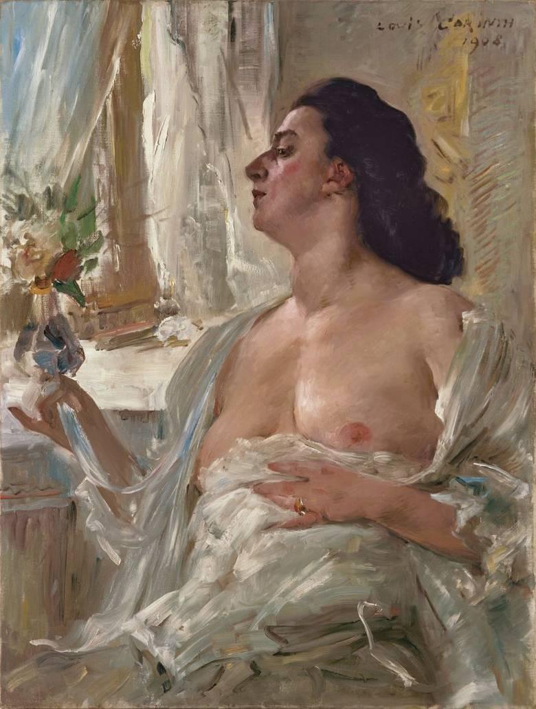 Femme nue moitié par la fenêtre - Lovis Corinth image 1 reproduction d’œuvre d’art à l’huile