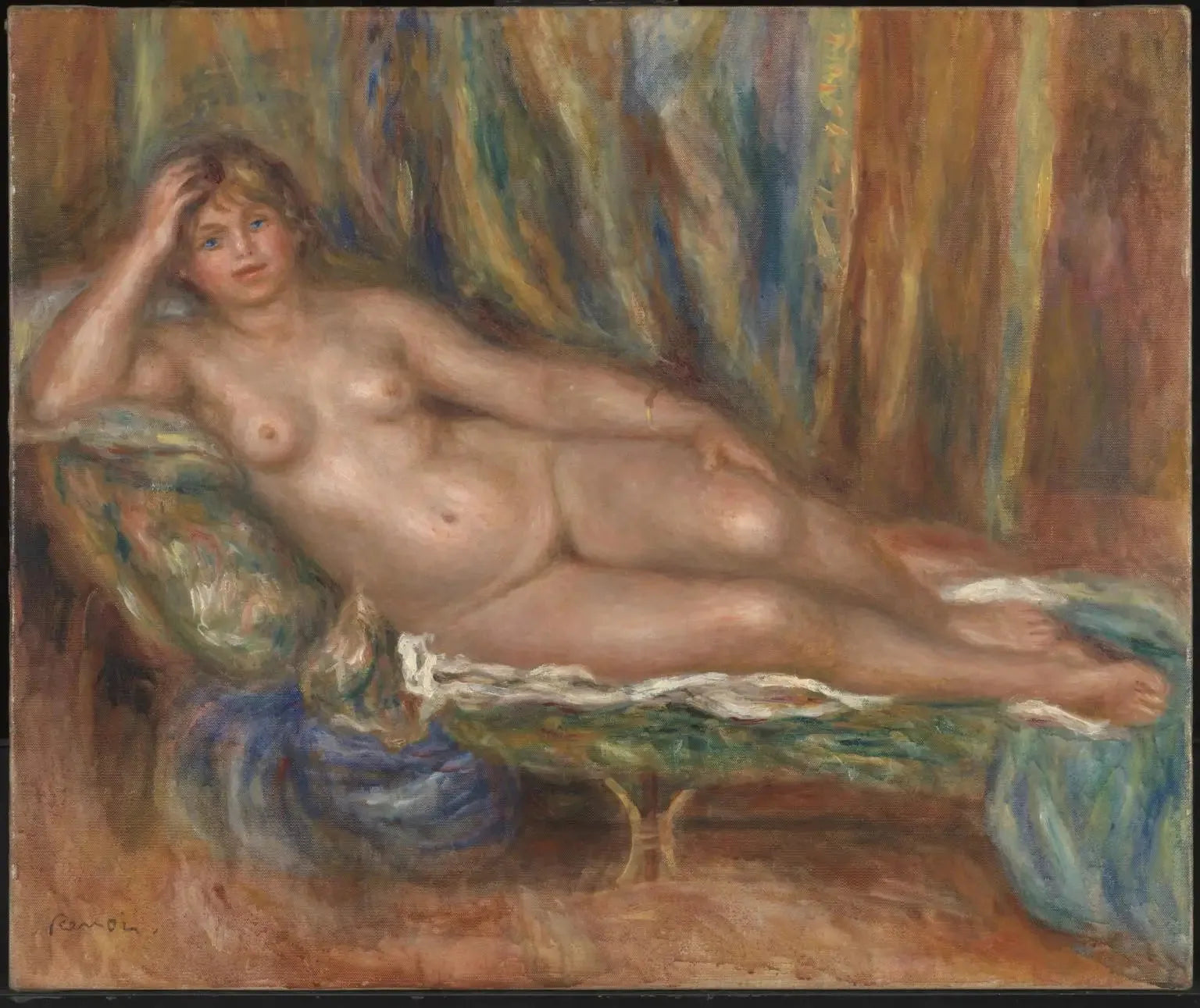 Femme nue sur un canapé - Pierre-Auguste Renoir image 1 reproduction artisanale de tableau