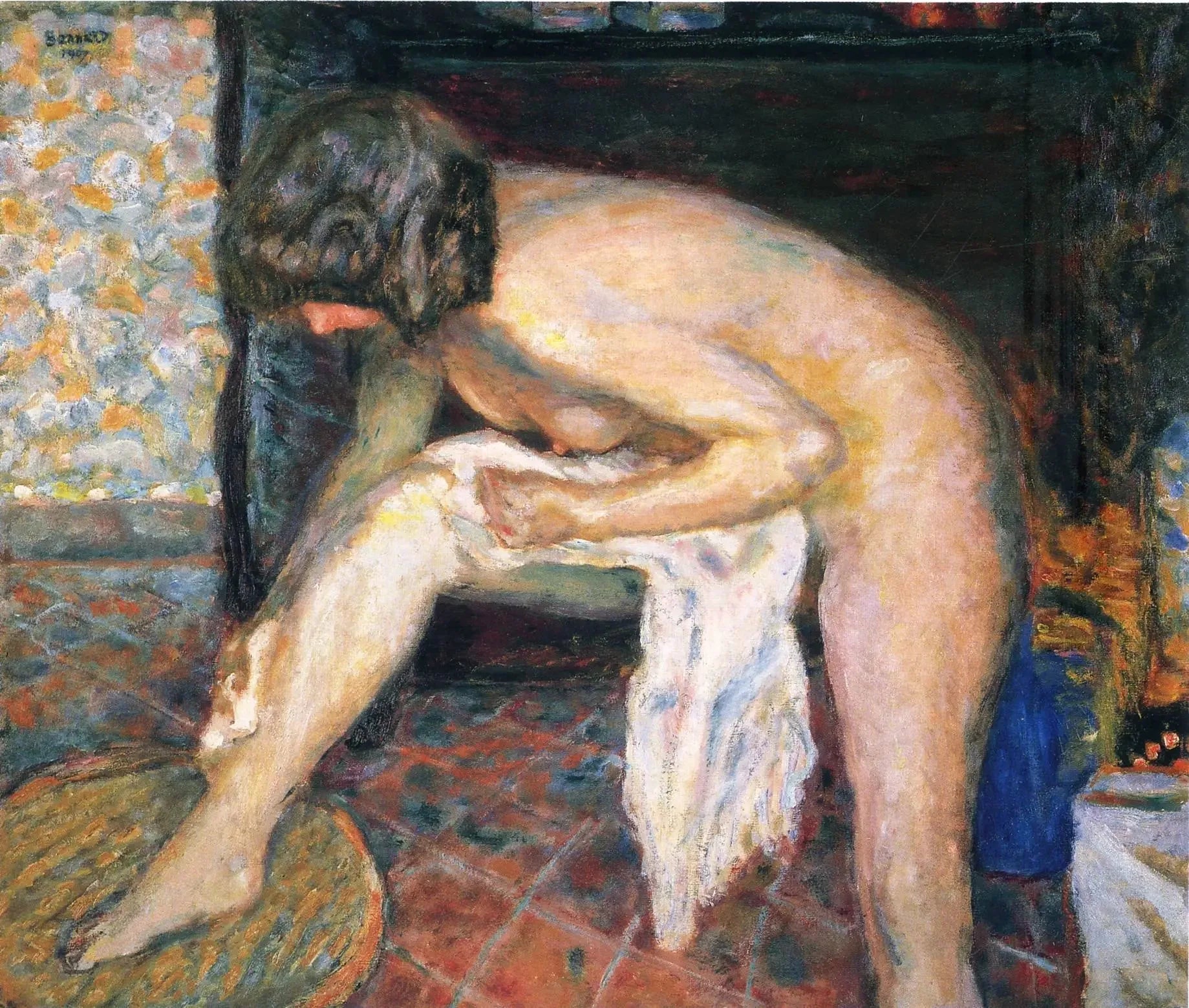 Femme penchée - Pierre Bonnard image 1 copie de tableau peinte à la main