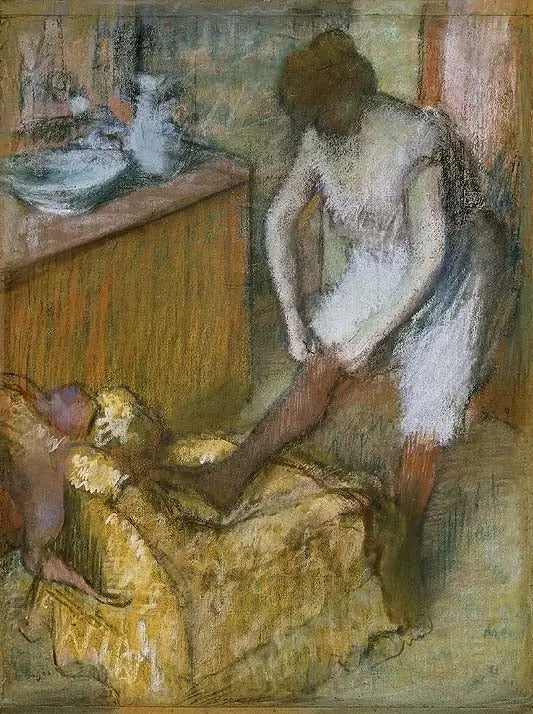 Femme portant des chaussettes - Edgar Degas