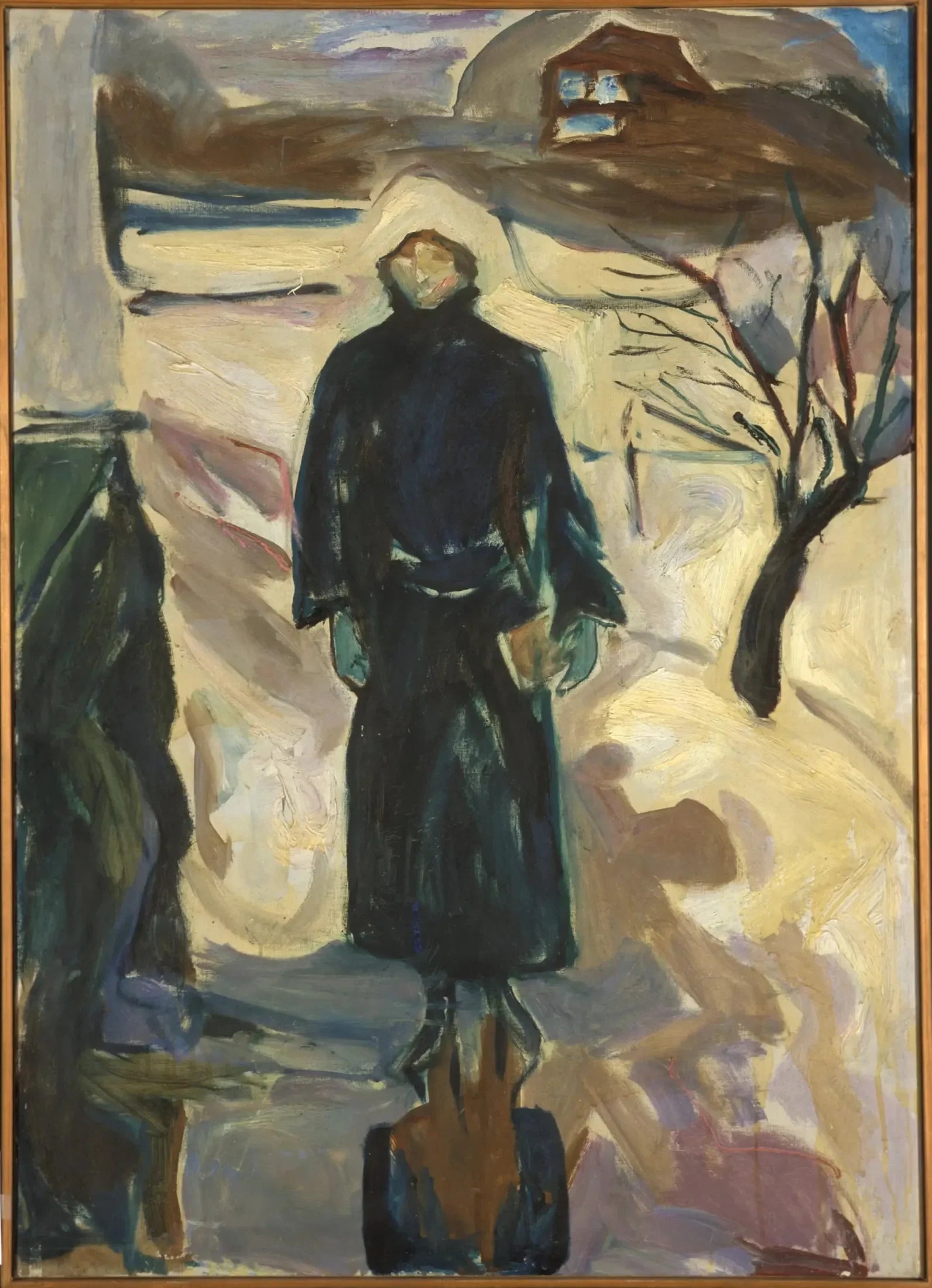 Femme près du coin de la maison - Edvard Munch image 1 reproduction de peinture à l’huile