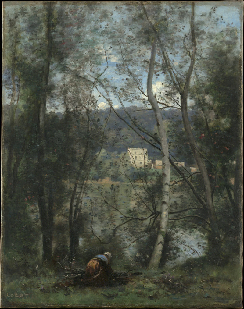 Une femme ramassant des fagots à Ville-d'Avray - Camille Corot