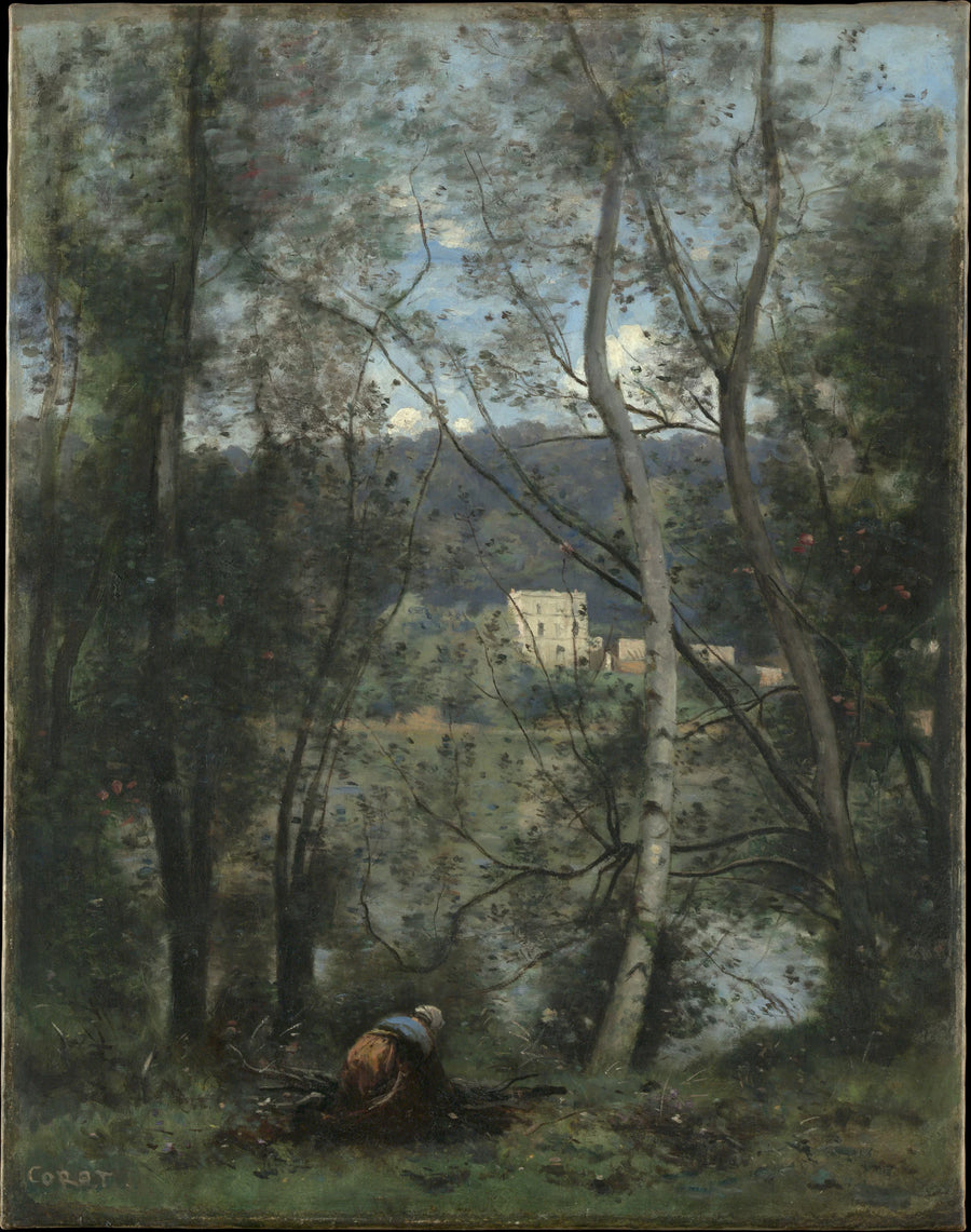 Une femme ramassant des fagots à Ville-d'Avray - Camille Corot
