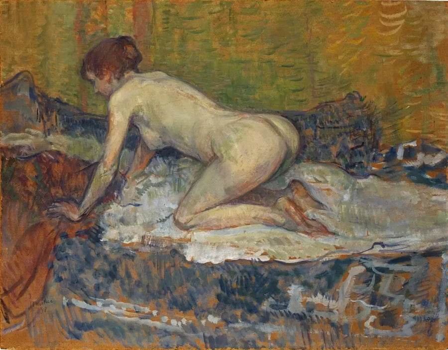 Femme rousse nue accroupie - Henri de Toulouse-Lautrec