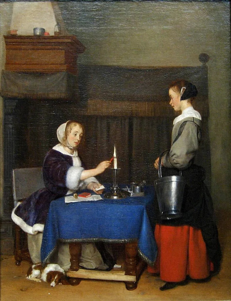Femme scellant une lettre - Gerard ter Borch image 1 copie de tableau peinte à la main