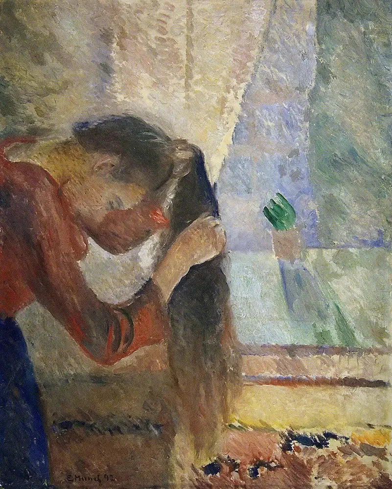 Femme se coiffant - Edvard Munch image 1 tableau peint à l’huile sur toile