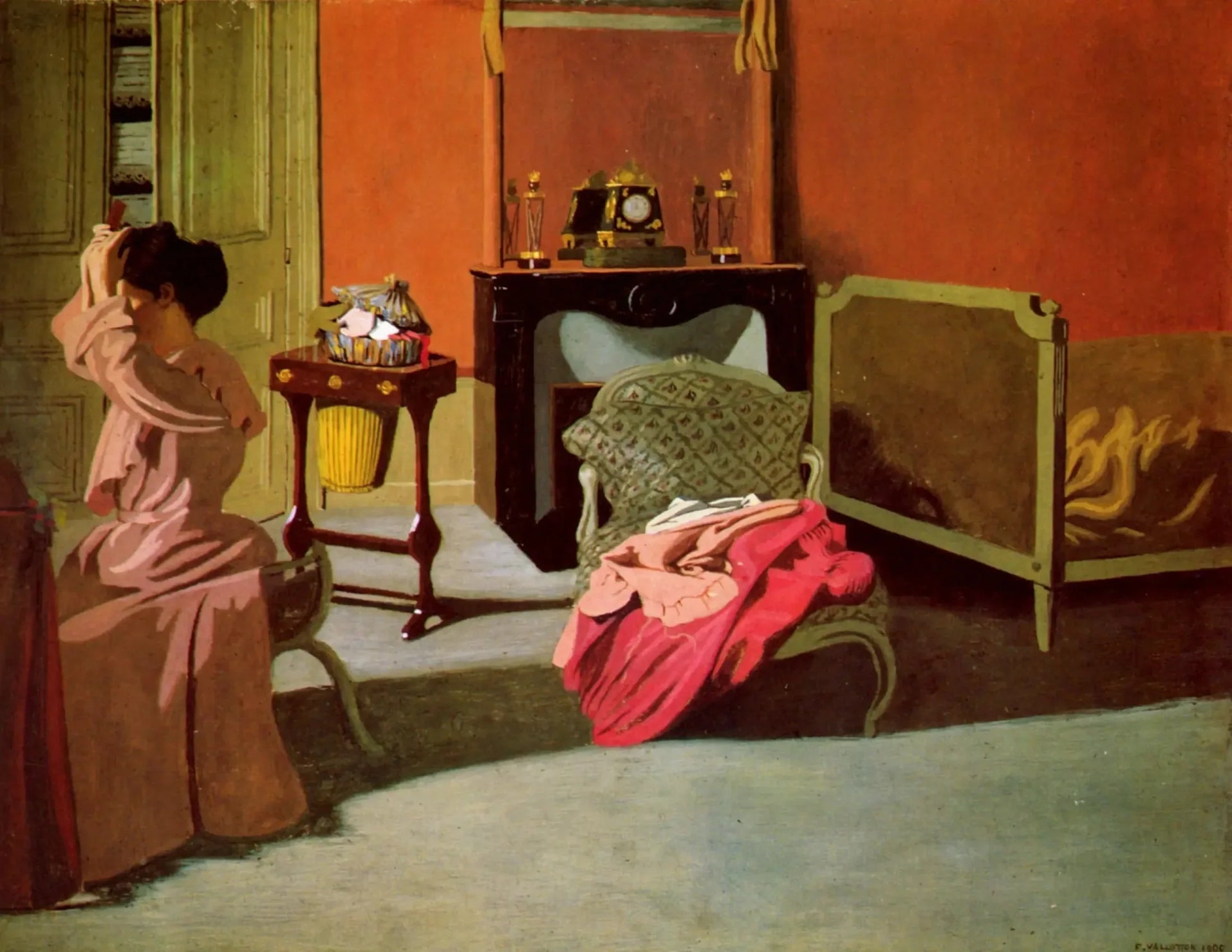 Femme se coiffant - Félix Vallotton image 1 copie de tableau peinte à la main