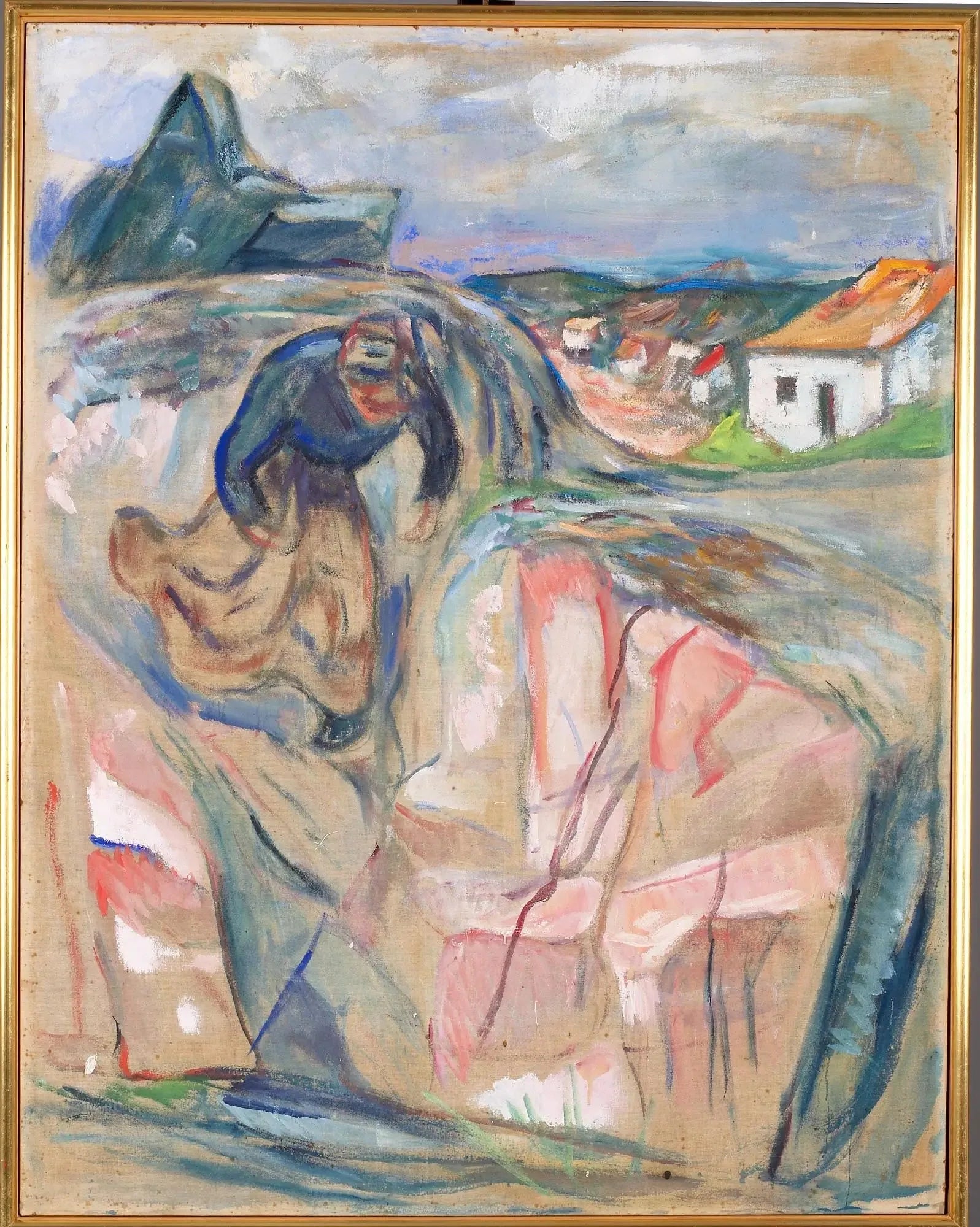 Femme se pressant en bas - Edvard Munch image 1 reproduction artisanale de tableau