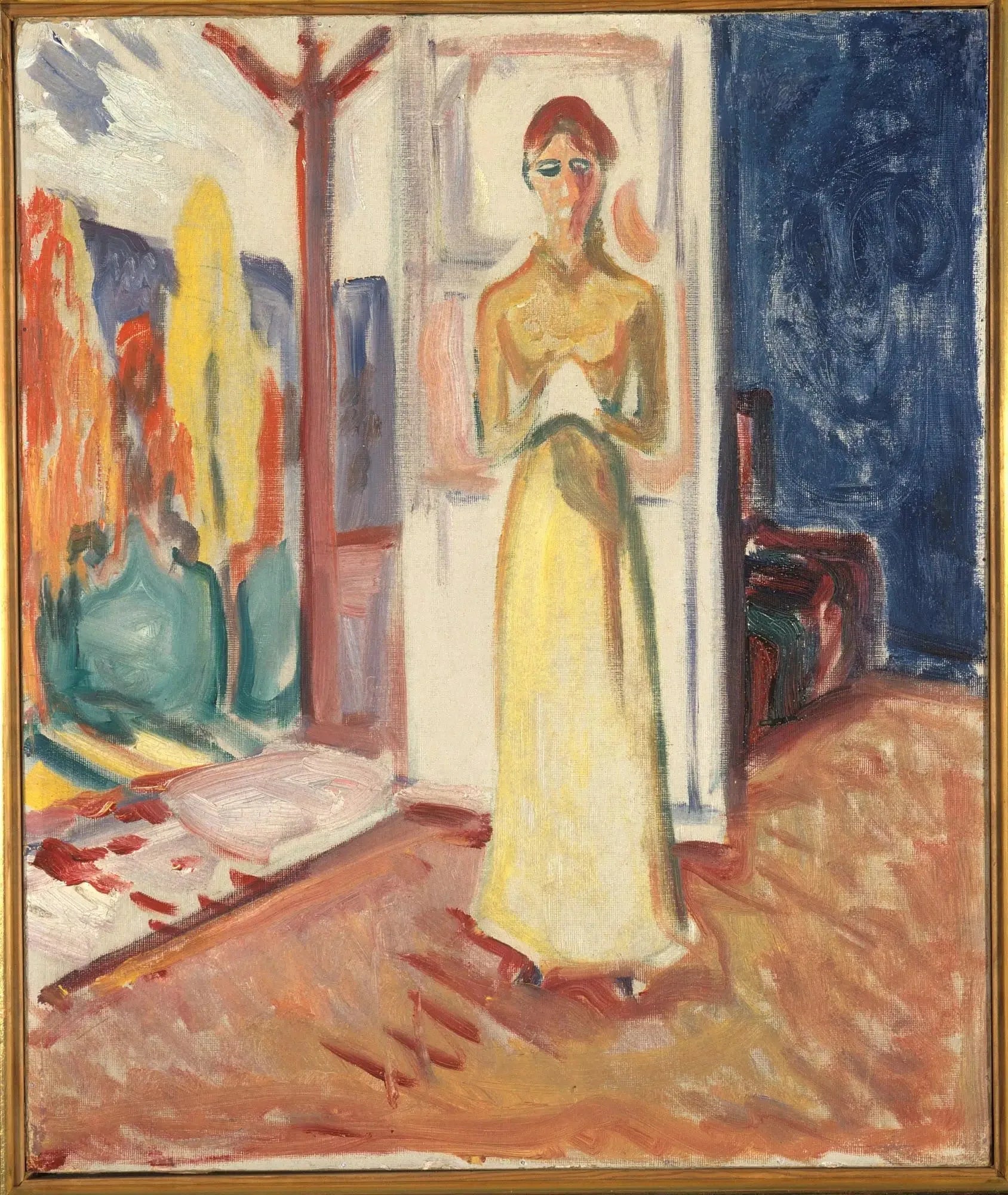Femme se tenant dans l'embrasure de la porte - Edvard Munch image 1 tableau peint à l’huile sur toile