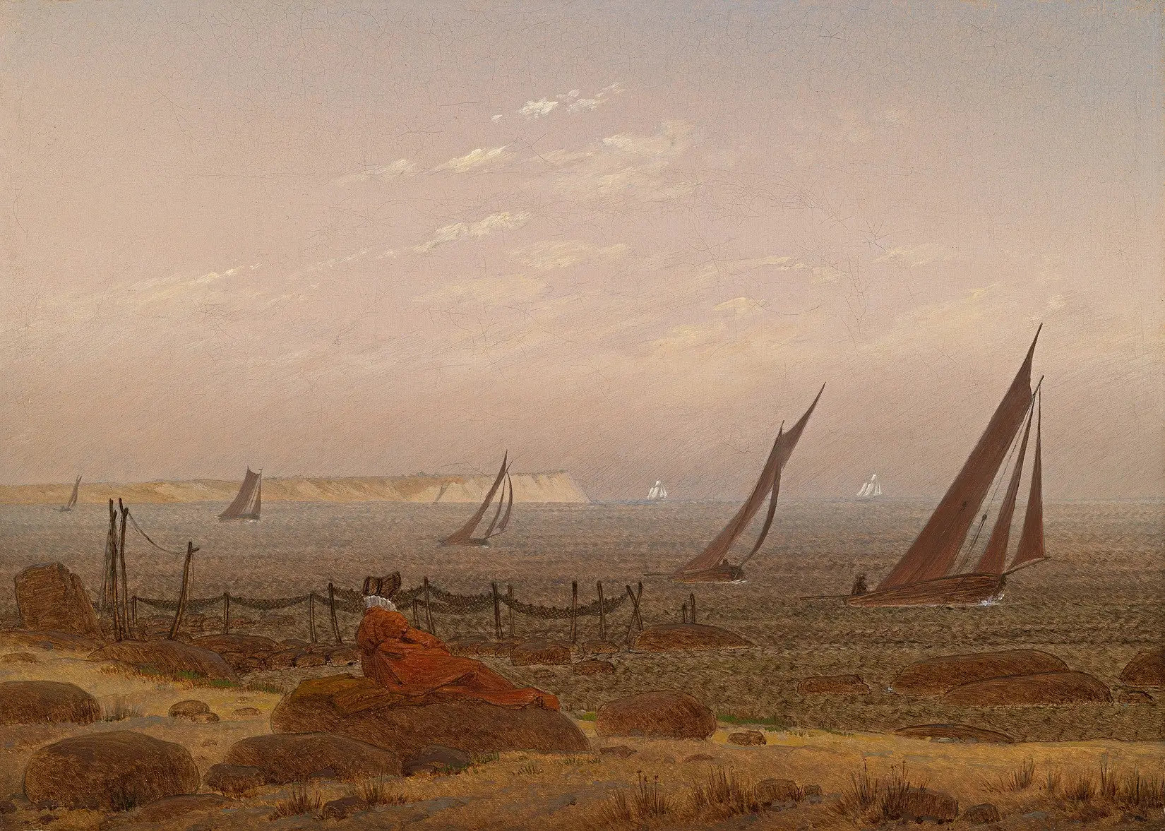 Femme sur la plage de Rügen - Caspar David Friedrich image 1 reproduction réalisée par Alpha Reproduction