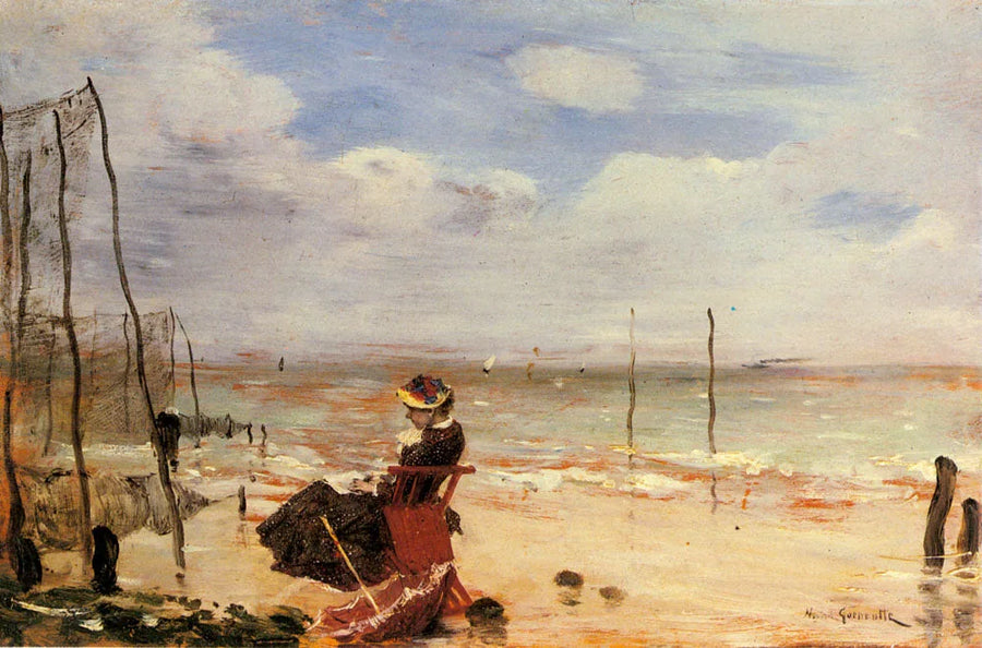 Femme sur la plage - Norbert Gœneutte image 1 reproduction artisanale de tableau