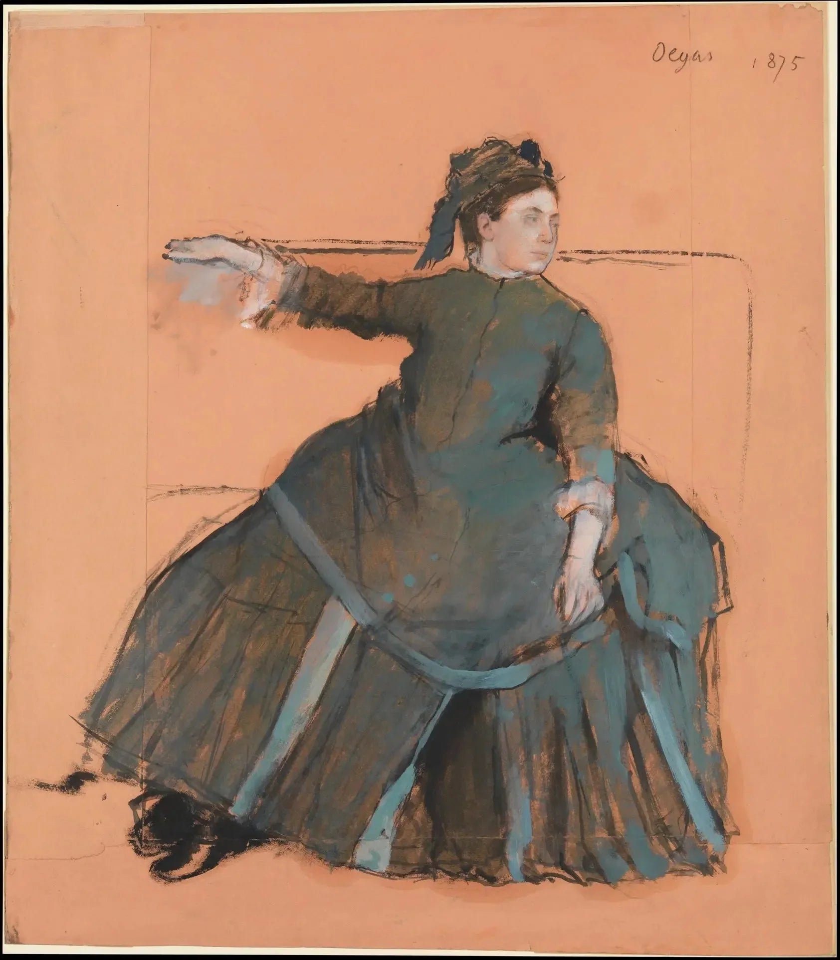 Femme sur un canapé - Edgar Degas image 1 copie de tableau peinte à la main