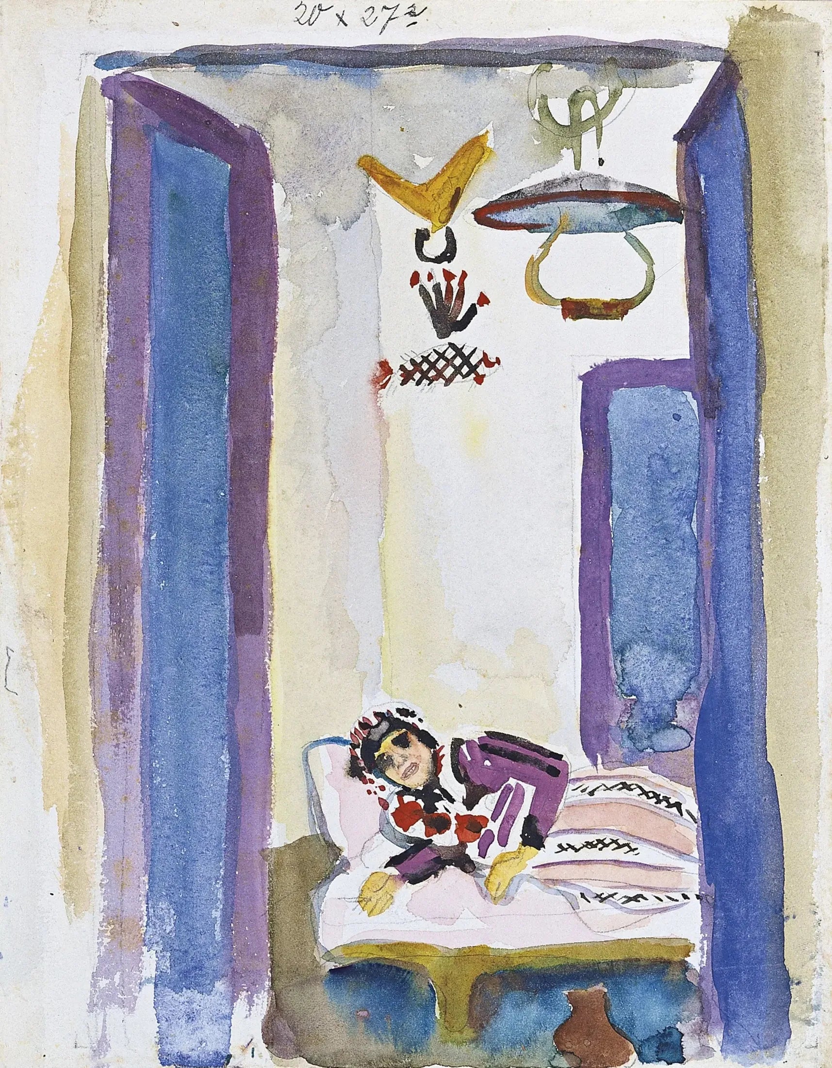 Femme sur un divan - August Macke image 1 copie peinte à la main à l’huile