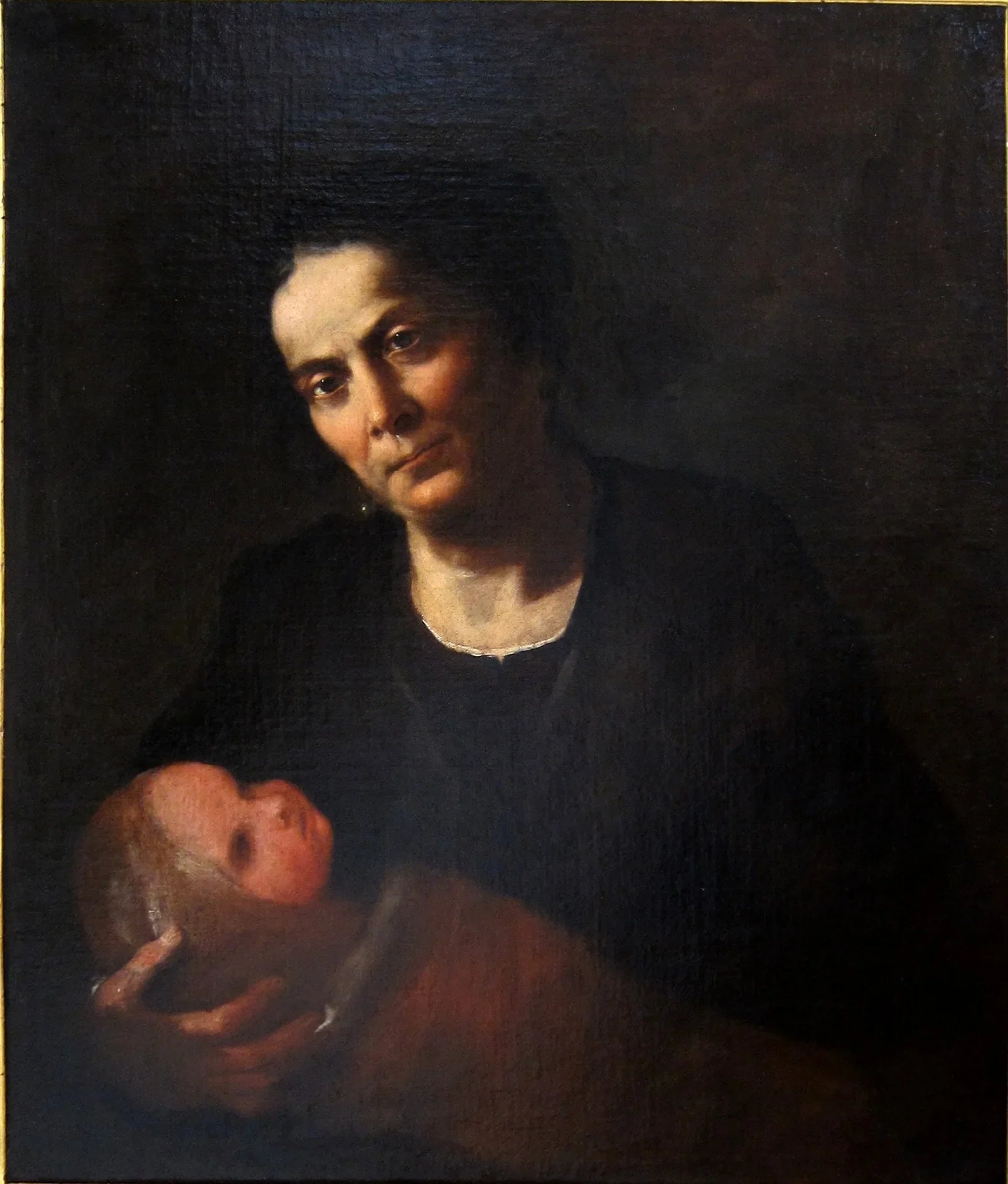 Femme tenant un enfant - Luca Giordano image 1 copie peinte à la main à l’huile