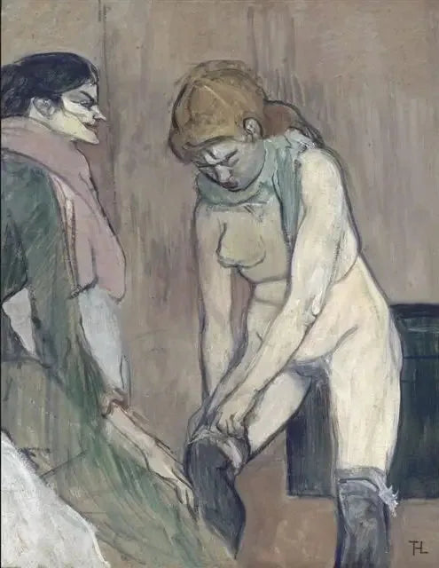 Femme tirant son bas - Henri de Toulouse-Lautrec