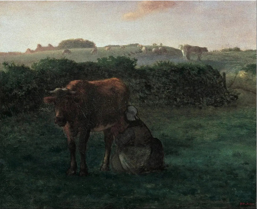 Femme traçant une vache - Jean-François Millet