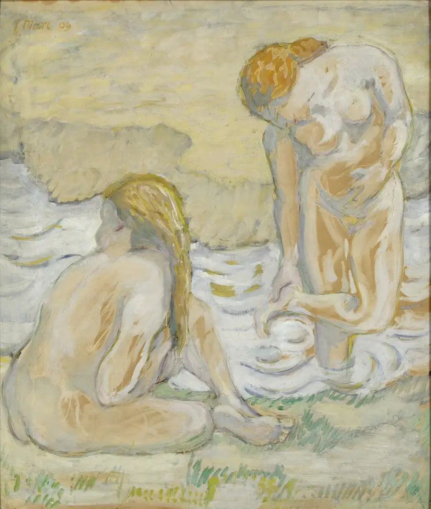 Femmes au bain (Composition nue II) - Franz Marc image 1 copie de tableau peinte à la main