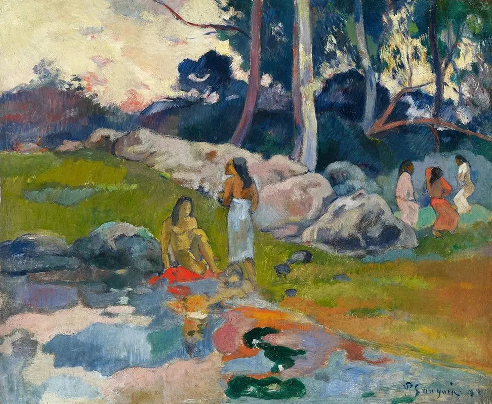 Femmes au bord de la rivière - Paul Gauguin image 1 reproduction artisanale de tableau