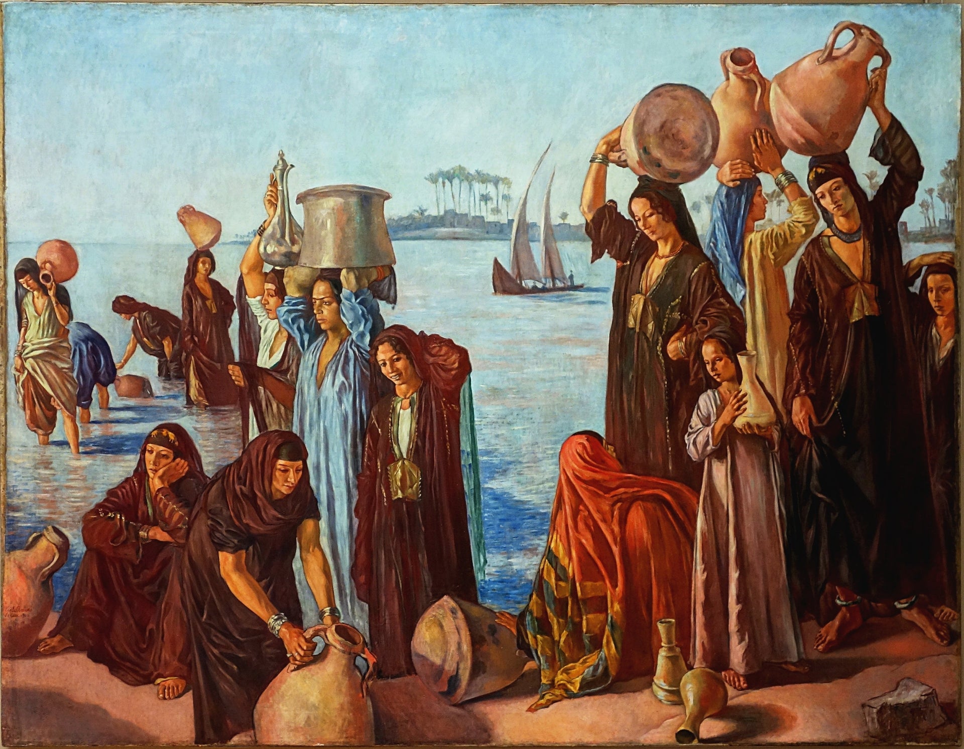 Femmes au bord du Nil - Émile Bernard image 1 copie peinte à la main à l’huile
