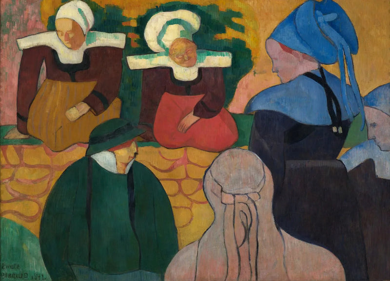 Femmes bretonnes devant un mur - Émile Bernard
