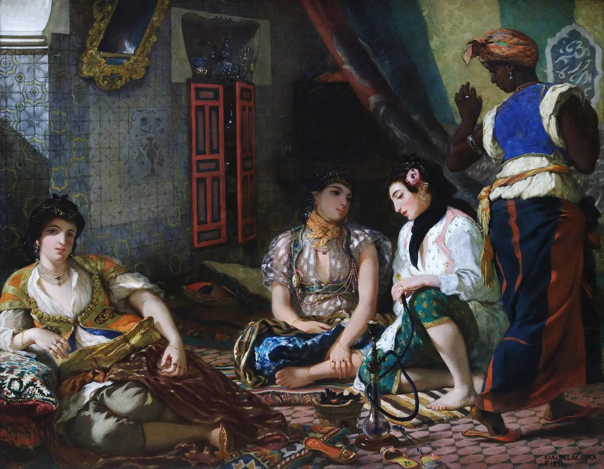 Femmes d'Alger dans leur appartement - Eugène Delacroix image 1 tableau peint à l’huile sur toile