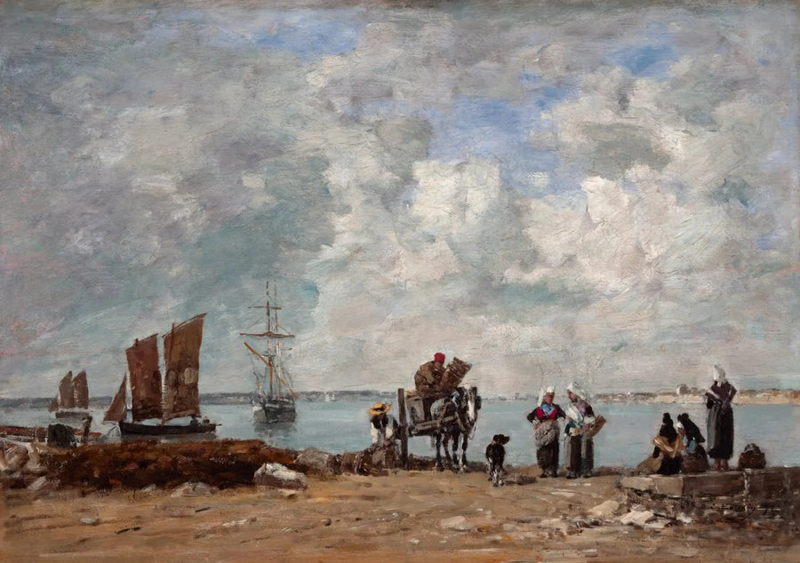 Femmes de pêcheurs au bord de la mer - Eugène Boudin