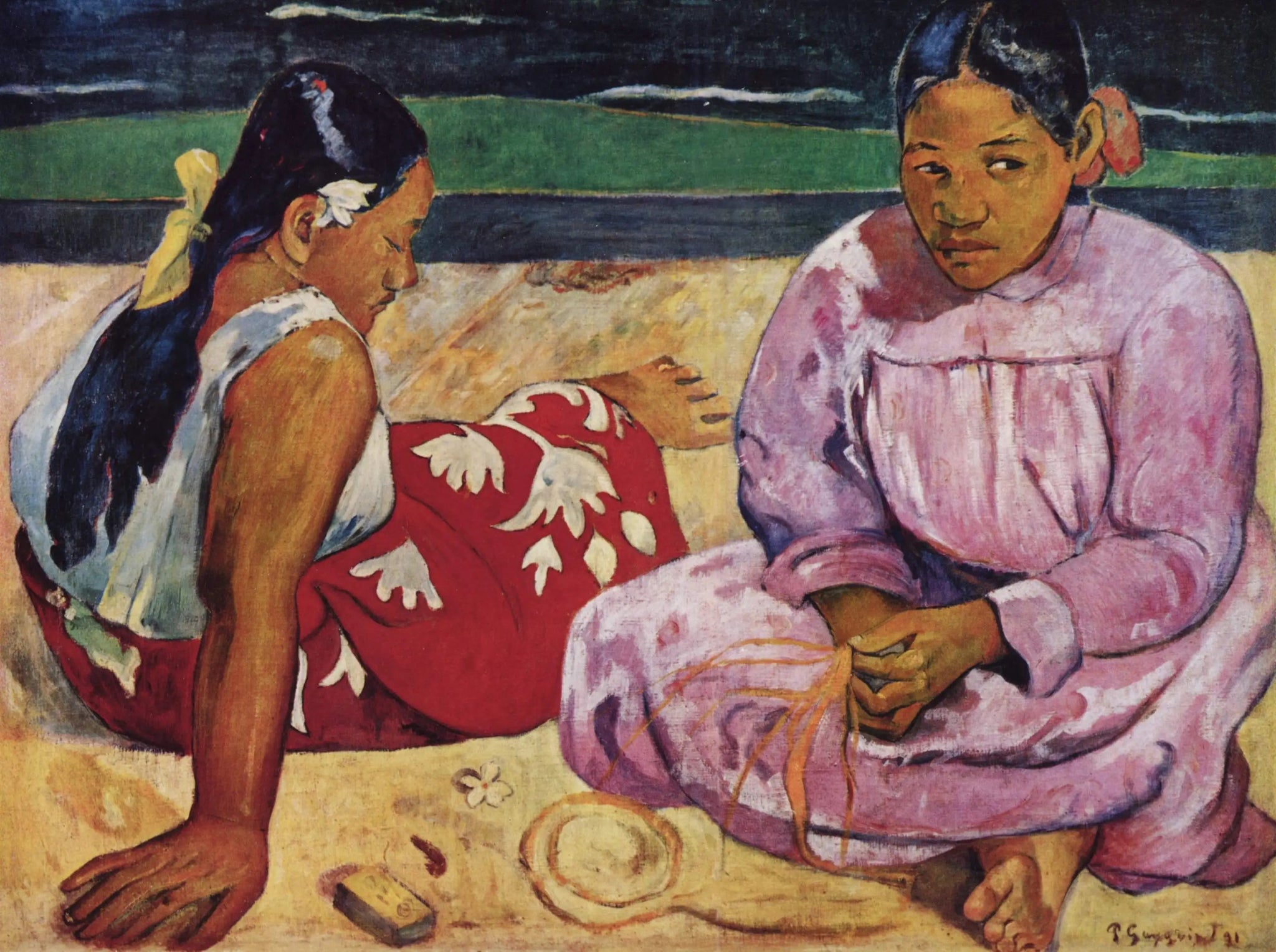 Femmes de Tahiti - Paul Gauguin image 1 reproduction d’œuvre d’art à l’huile