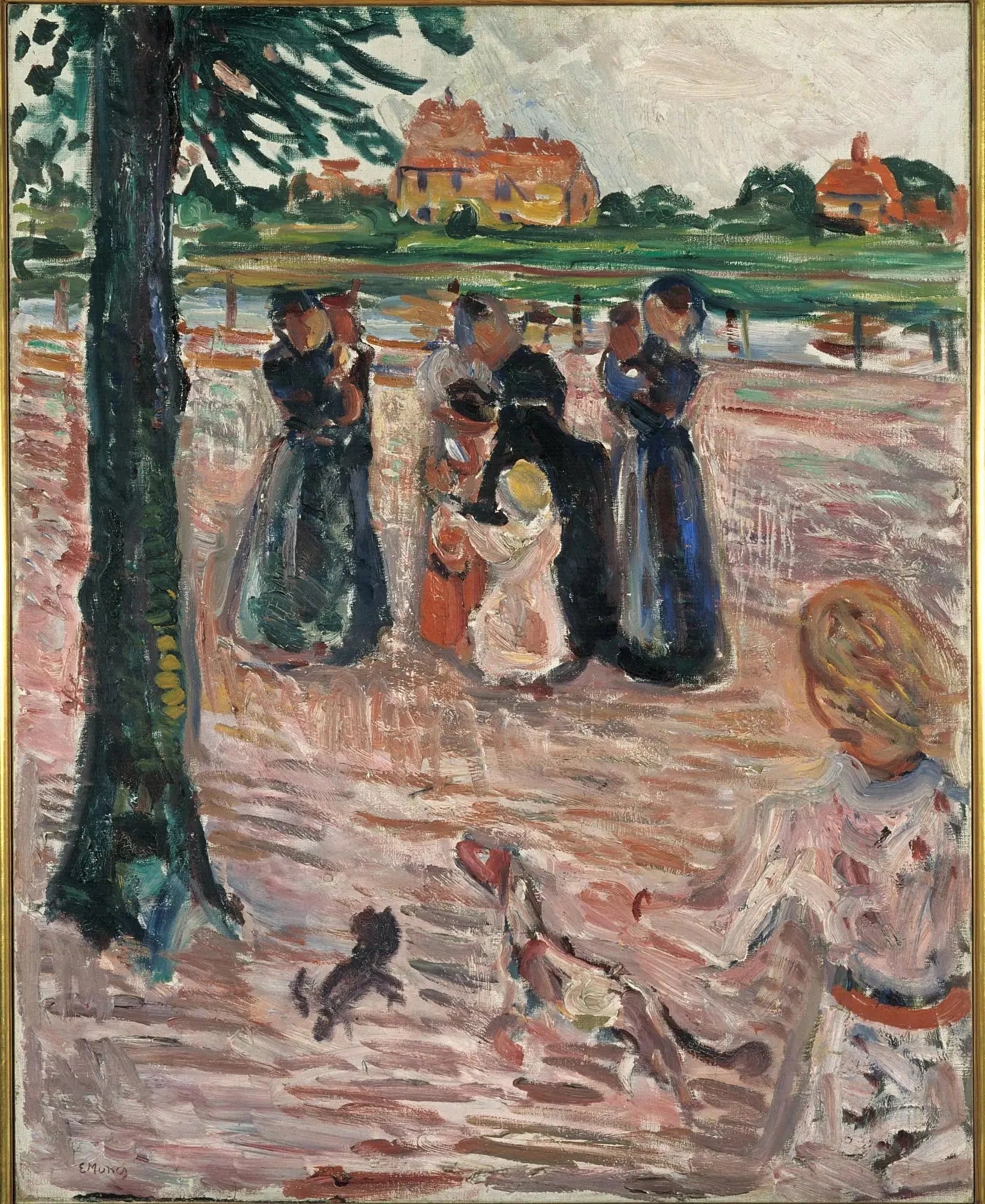 Femmes et Enfants à Warnemünde - Edvard Munch image 1 tableau peint à l’huile sur toile