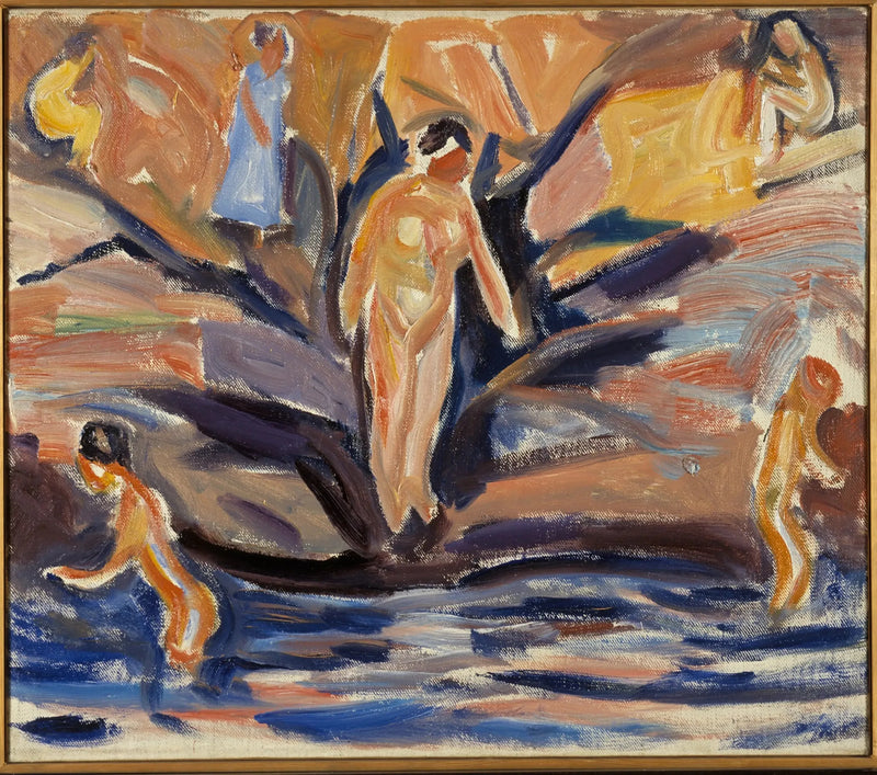 Femmes et enfants se baignant - Edvard Munch