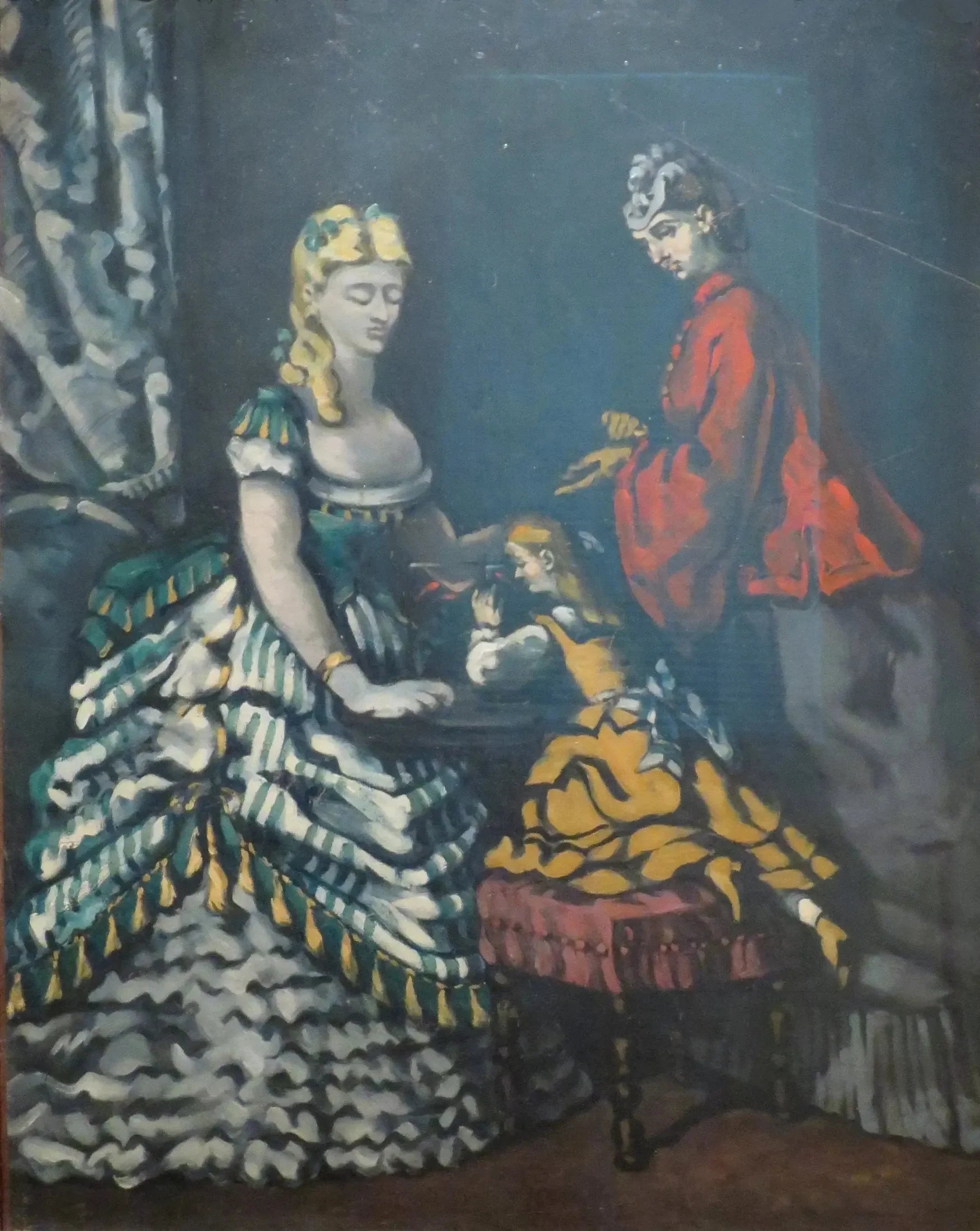 Femmes et fillette dans un intérieur - Paul Cézanne image 1 copie peinte à la main à l’huile