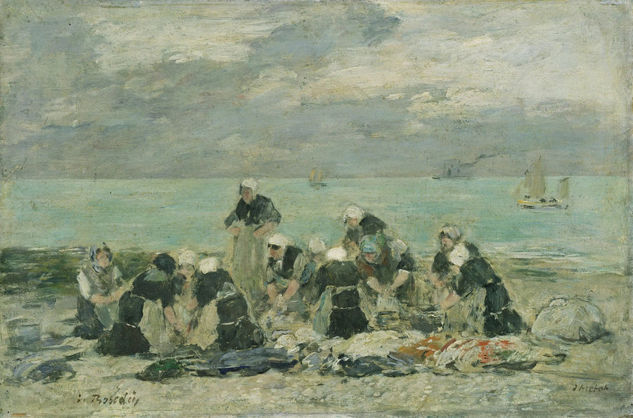 Femmes lavant le linge à Étretat - Eugène Boudin