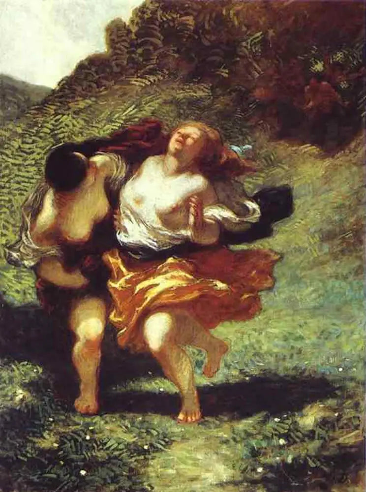 Femmes poursuivies par des satyres - Honoré Daumier image 1 reproduction artisanale de tableau