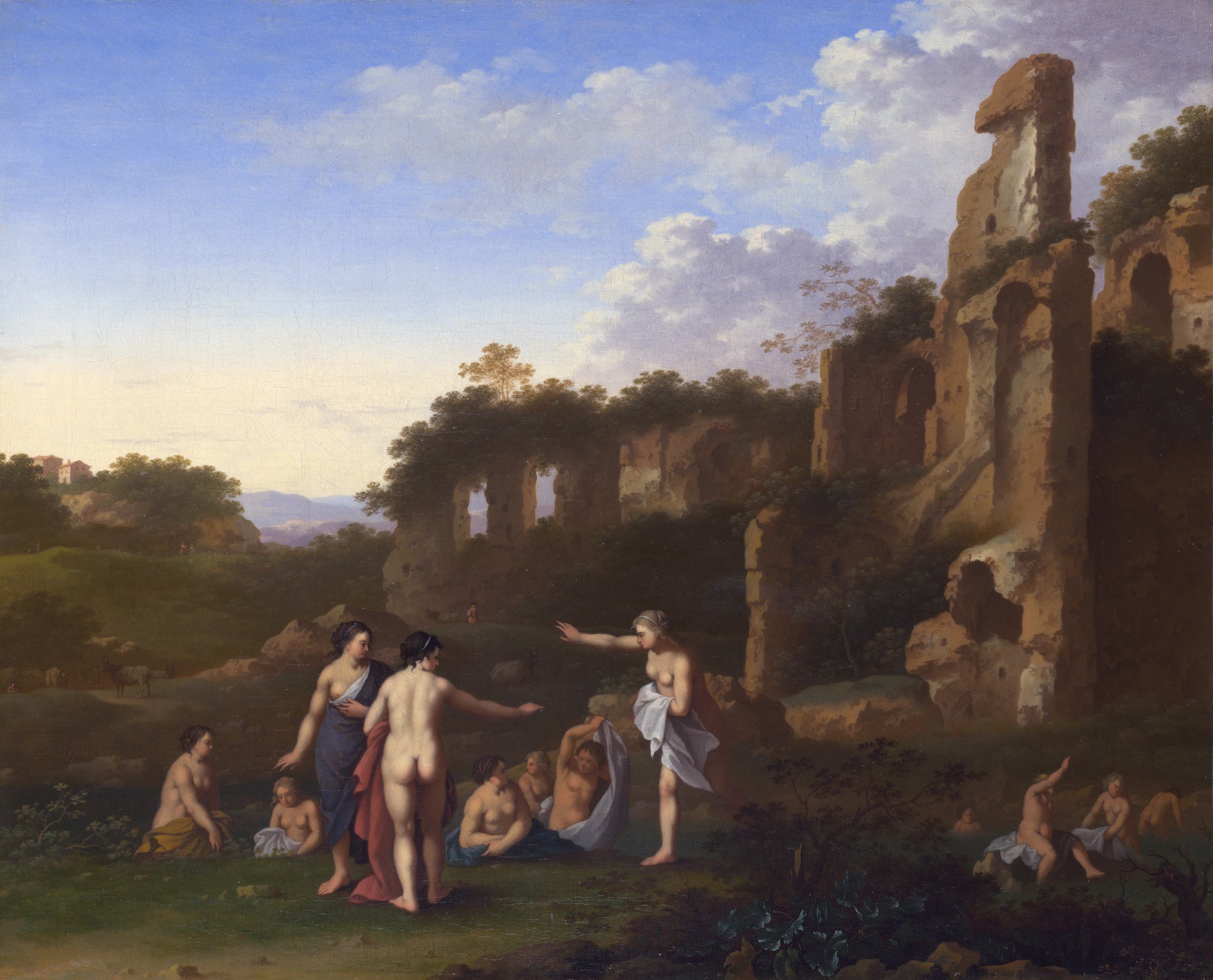 Femmes se baignant dans un paysage - Cornelis van Poelenburgh